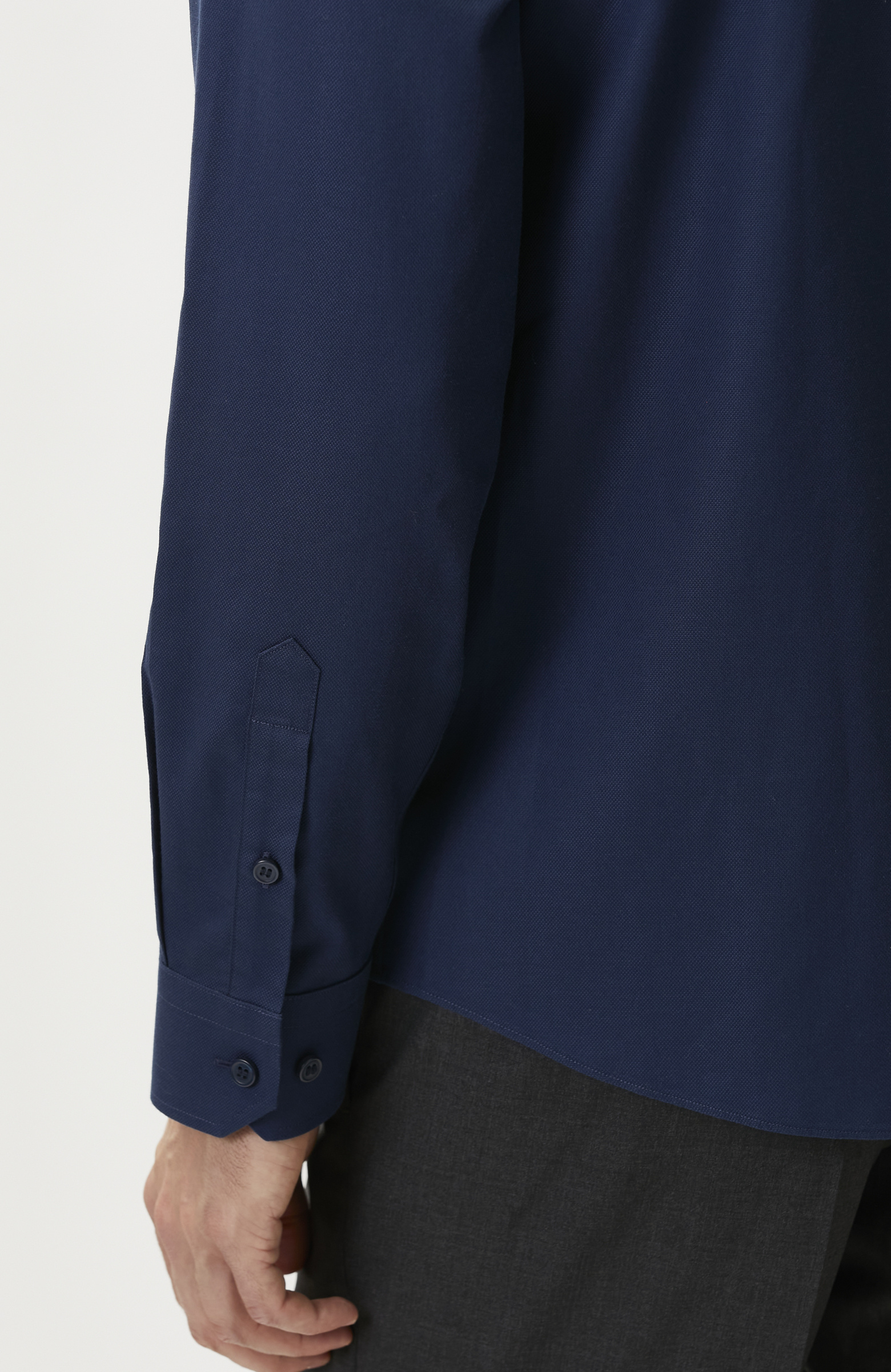Slim Fit Lacivert Non-iron Oxford Gömlek