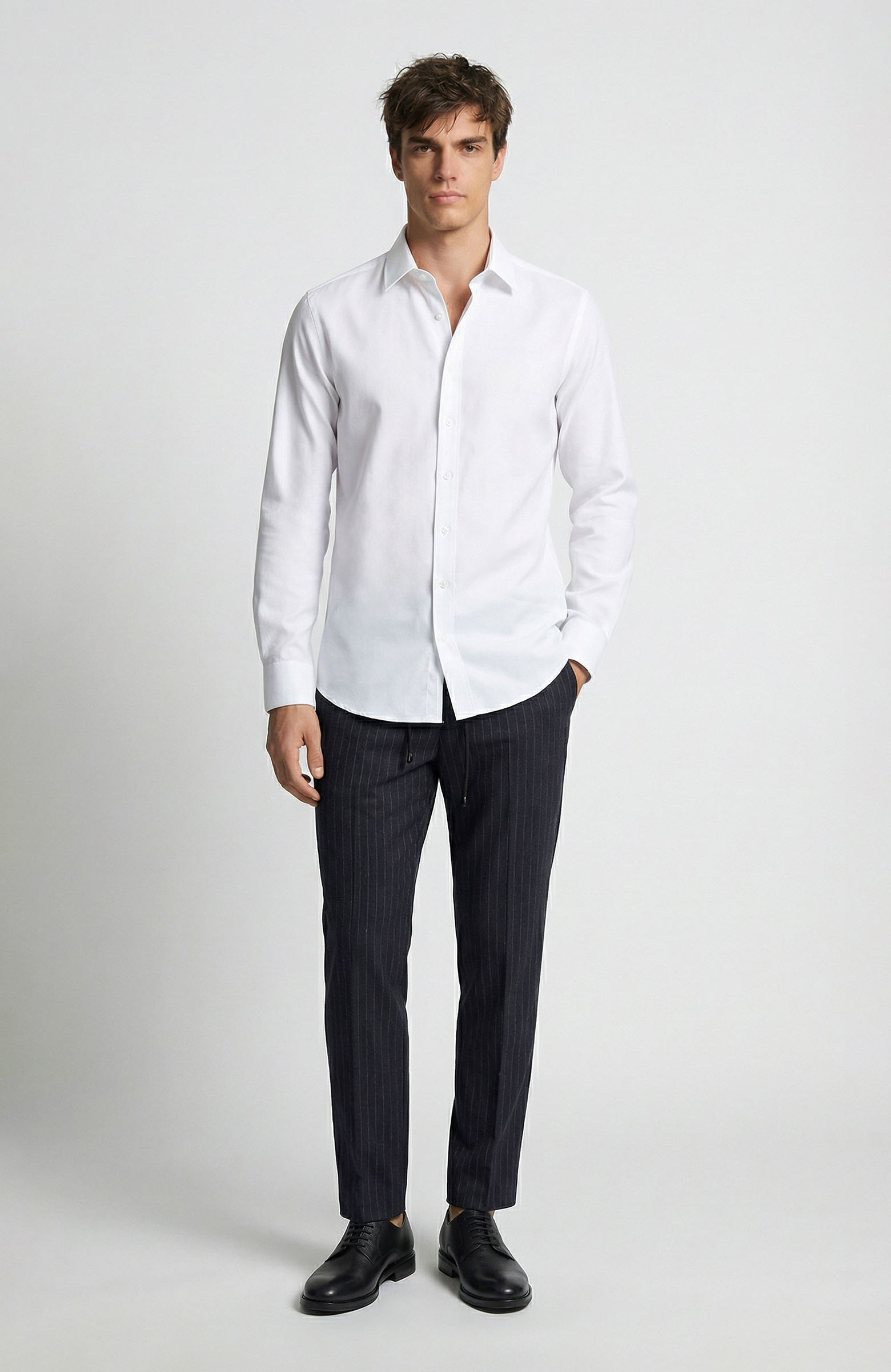 White Non-Iron Jacquard Shirt