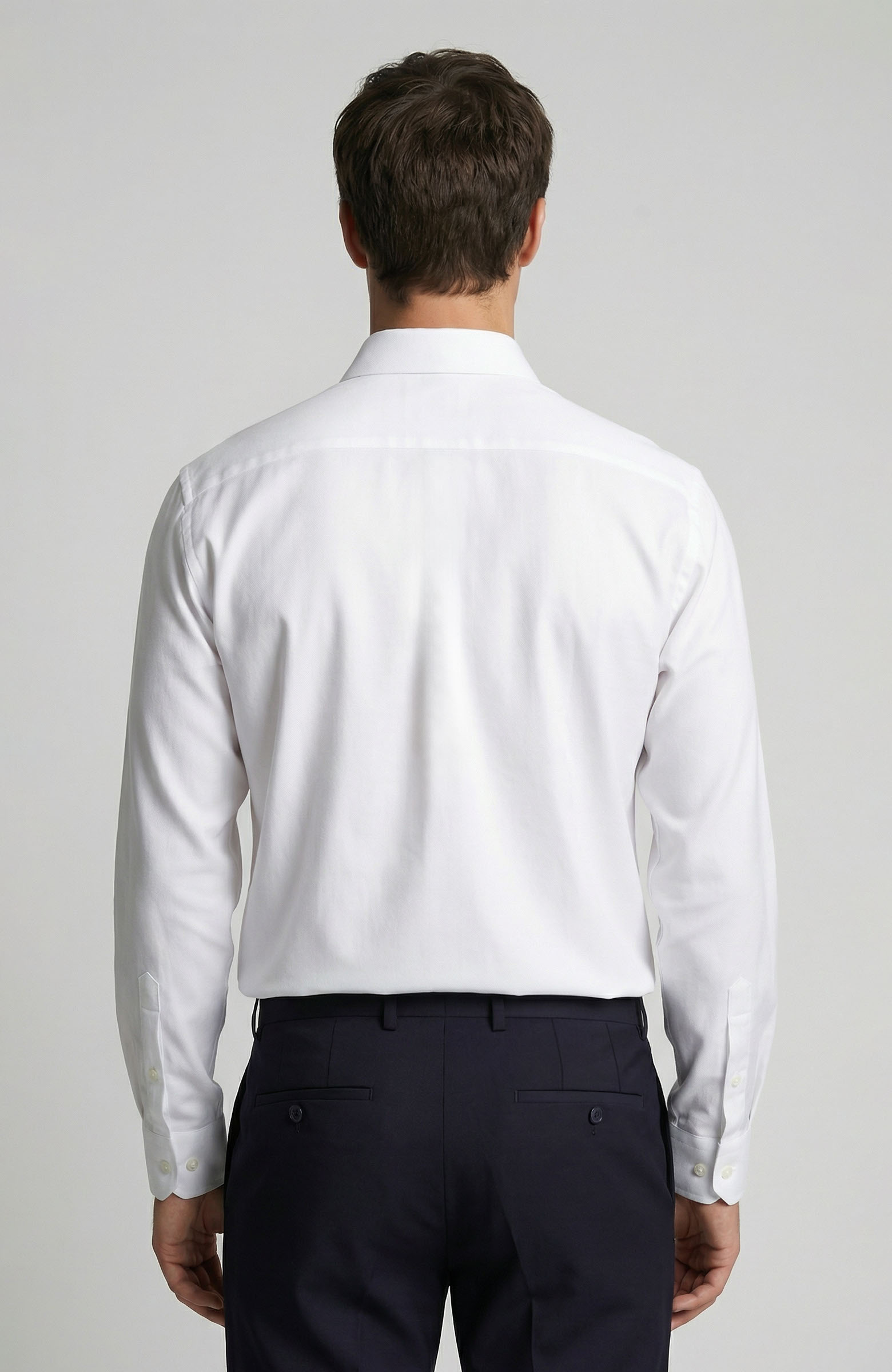 Non-Iron White Jacquard Shirt