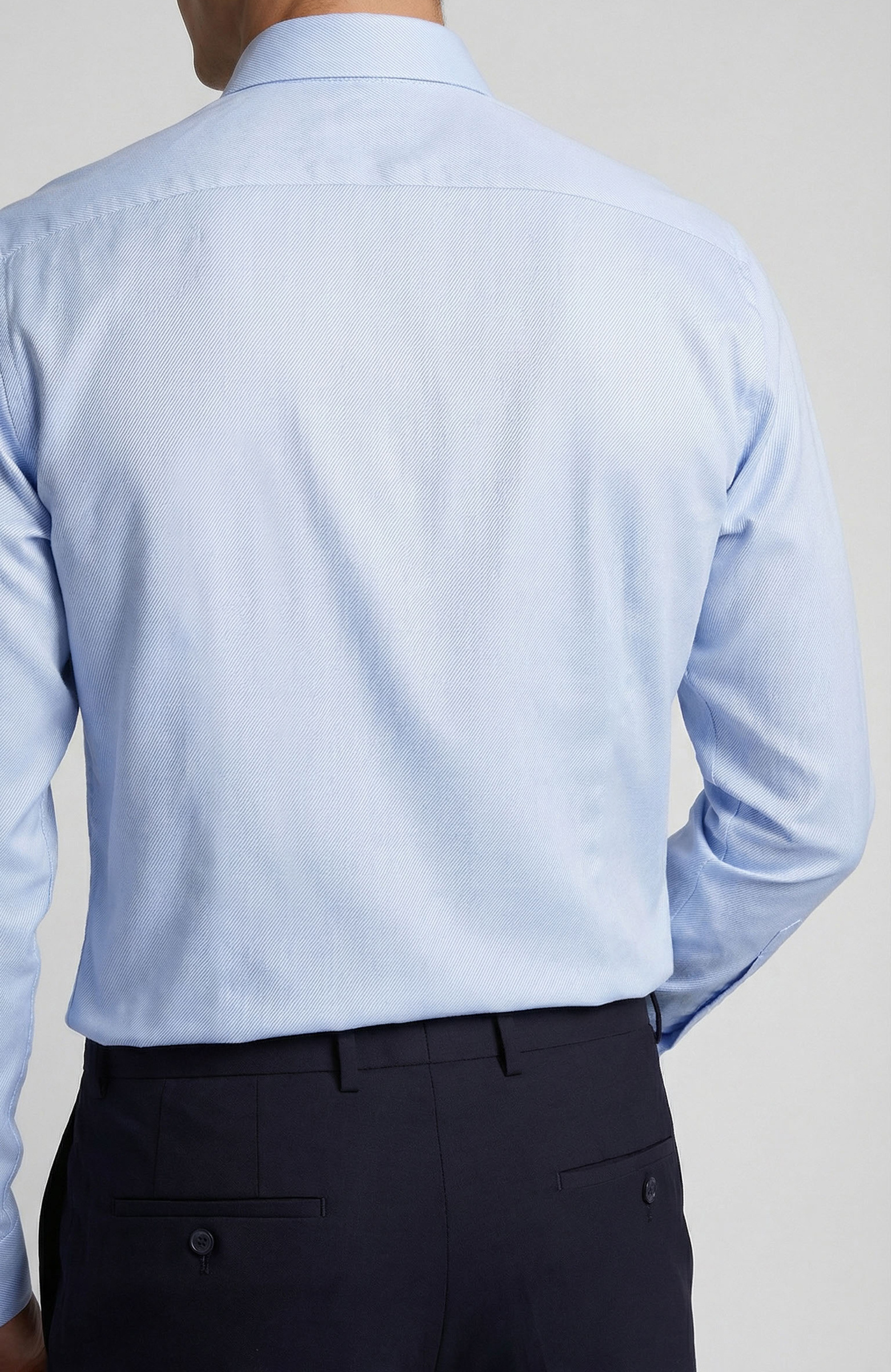 Non-Iron Mavi Beyaz Çizgili Gömlek