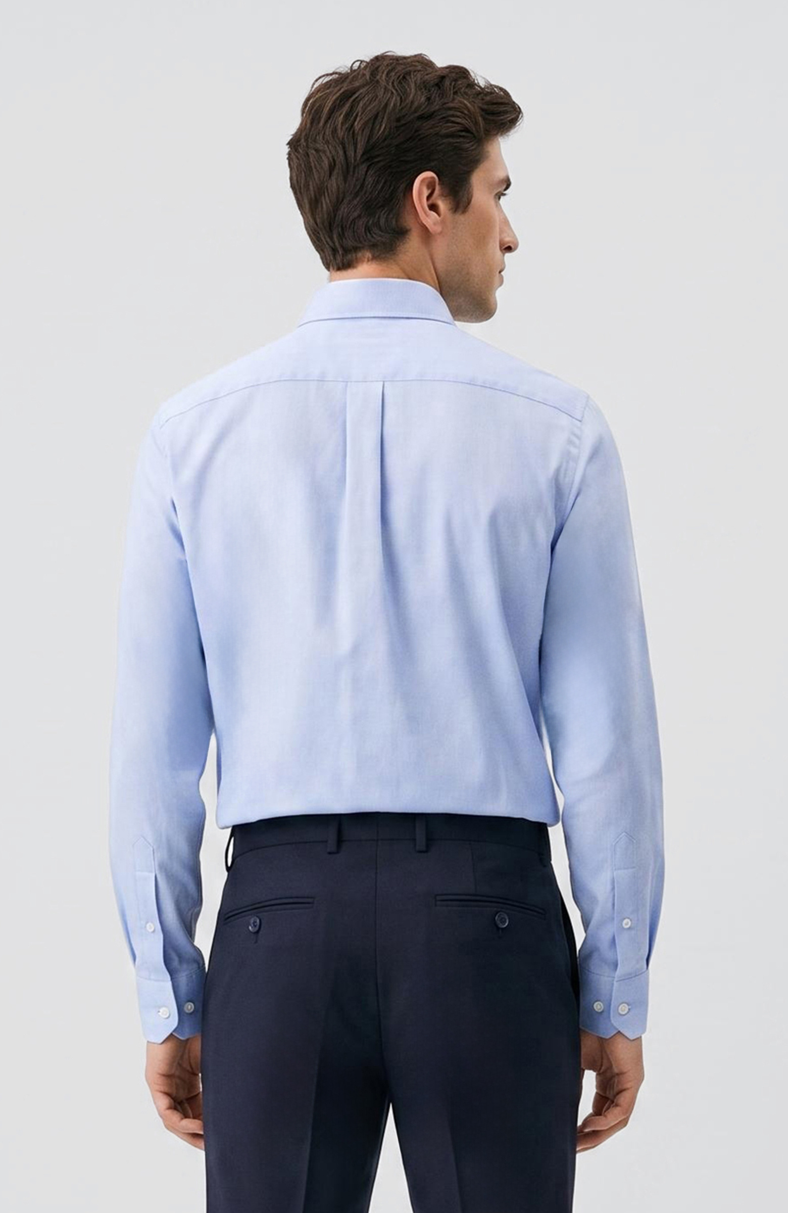 Non-Iron Mavi Gömlek Oxford Gömlek