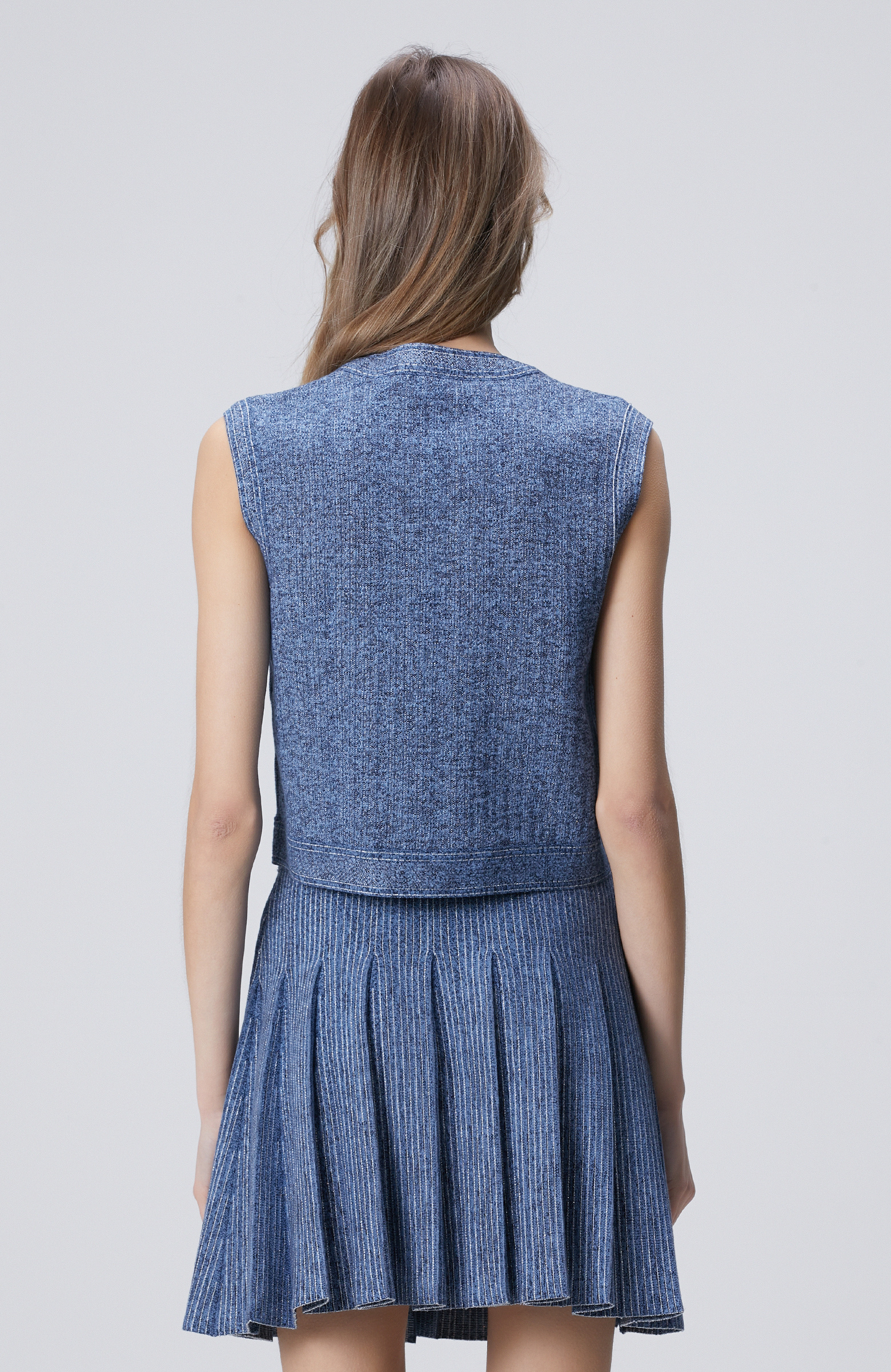 Indigo Simli Triko Yelek