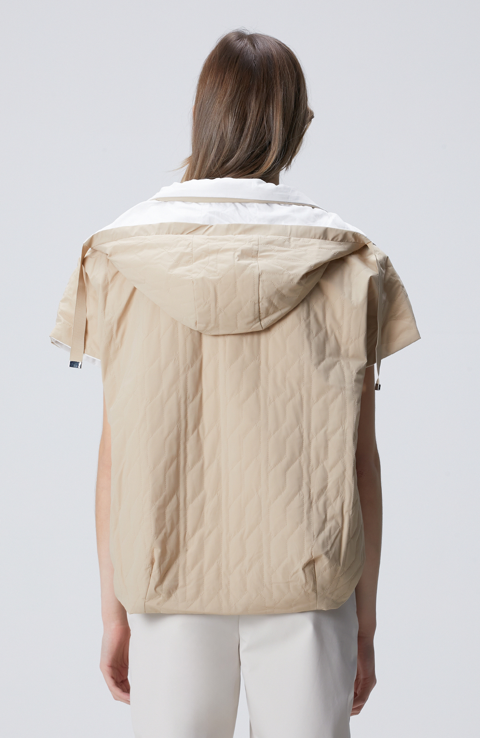 Beige Quilted Casual Vest