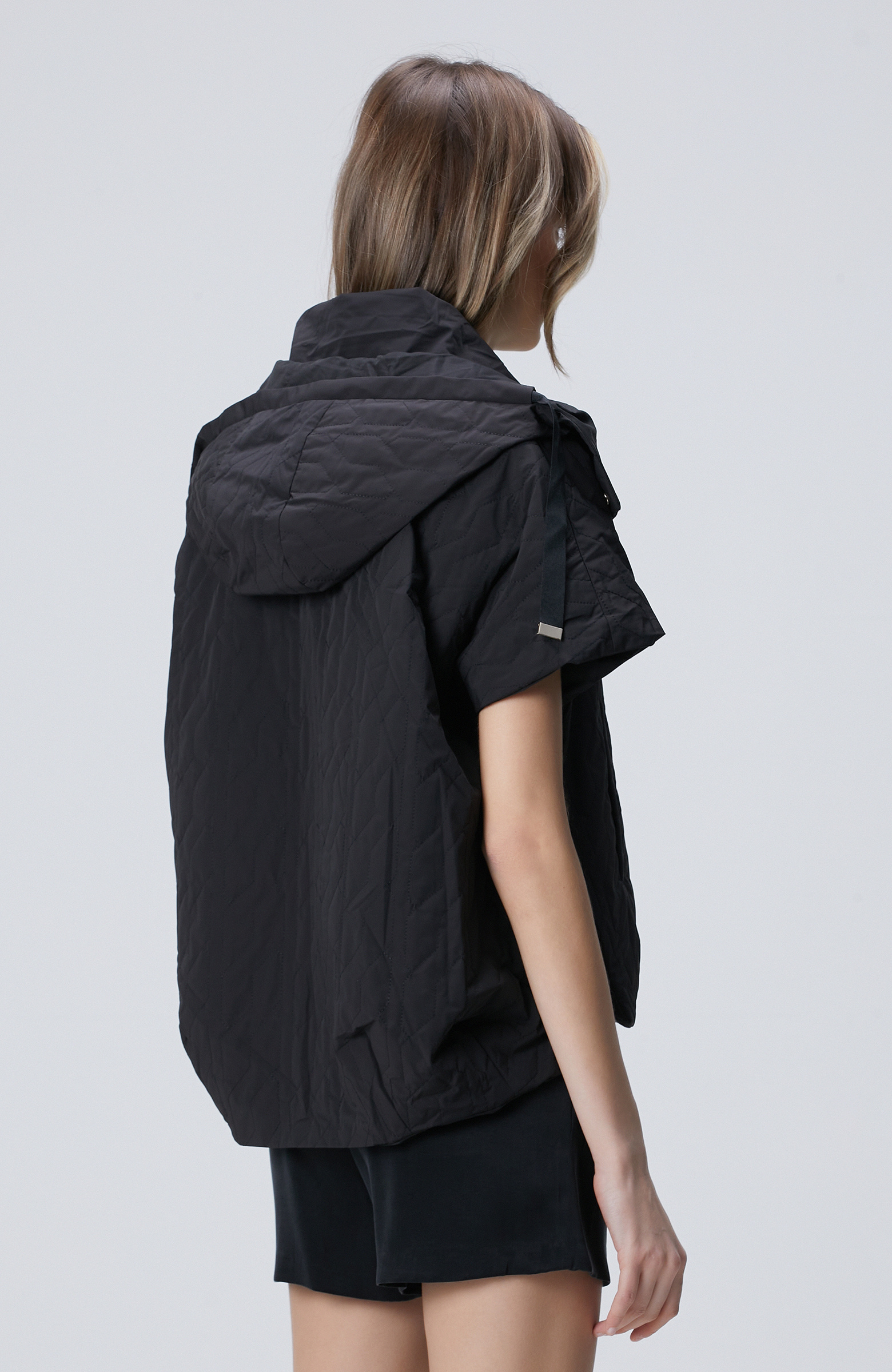 Black Quilted Casual Vest