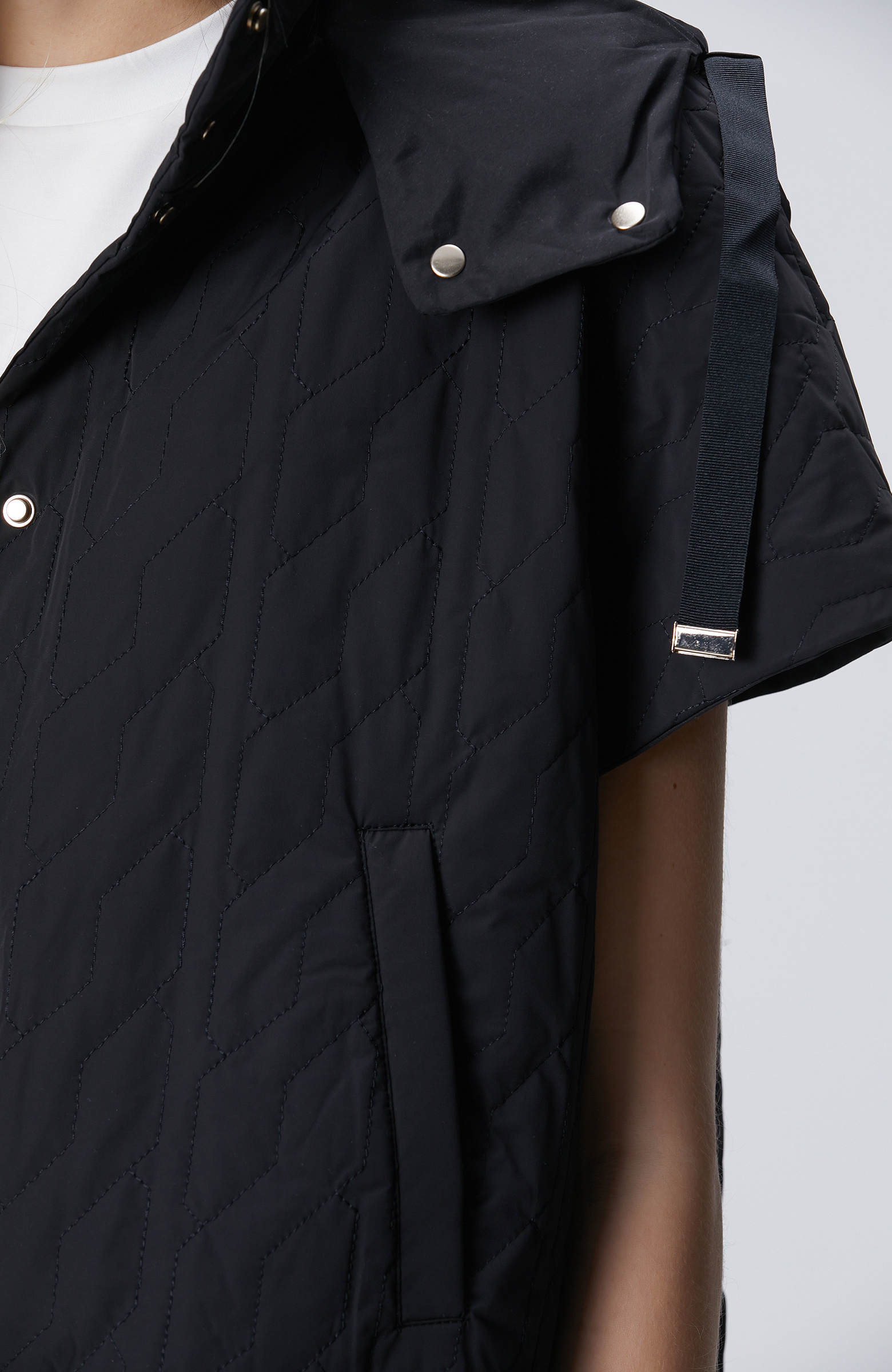 Black Quilted Casual Vest