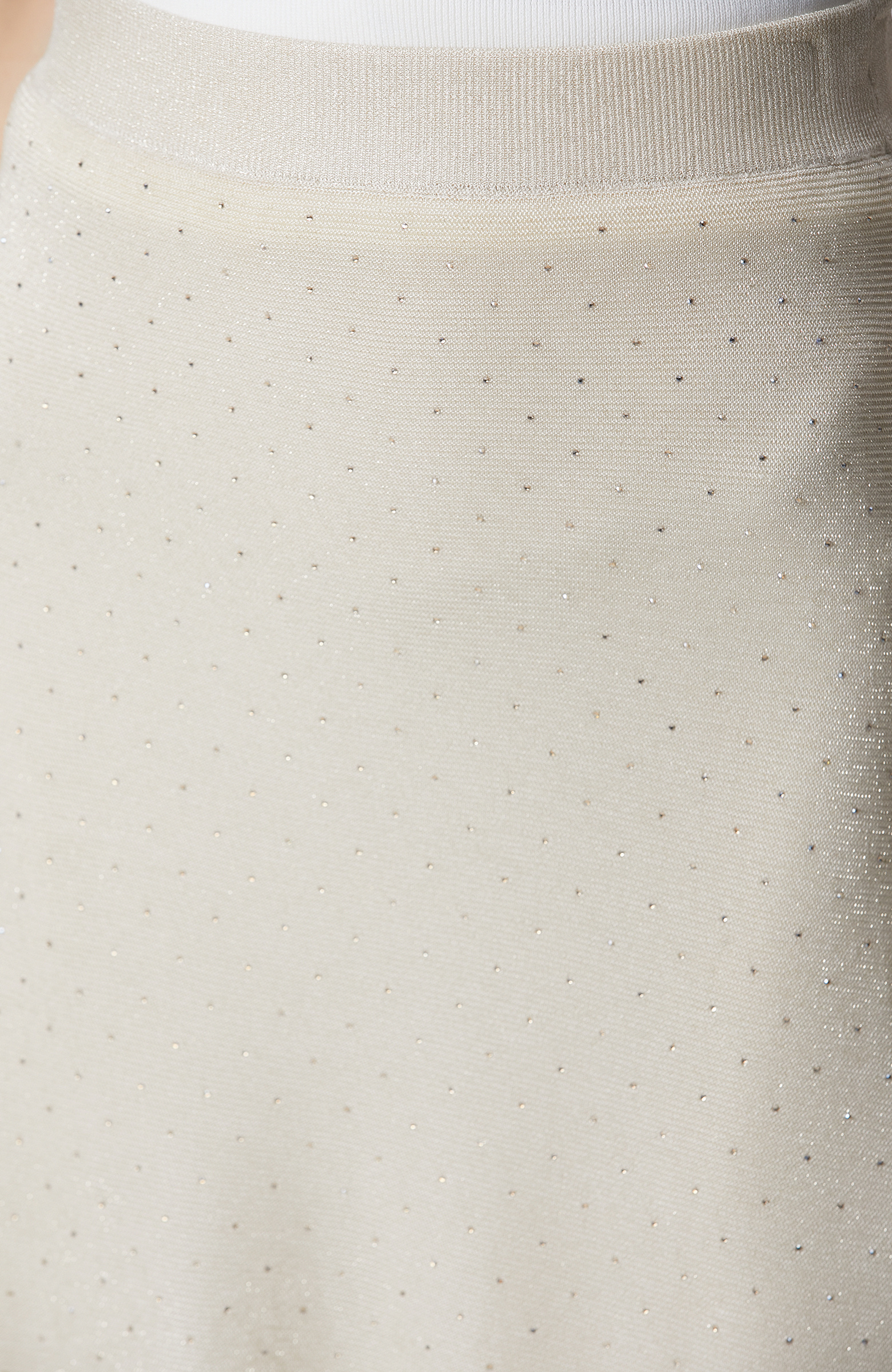 Bej Taş Detaylı Triko Etek