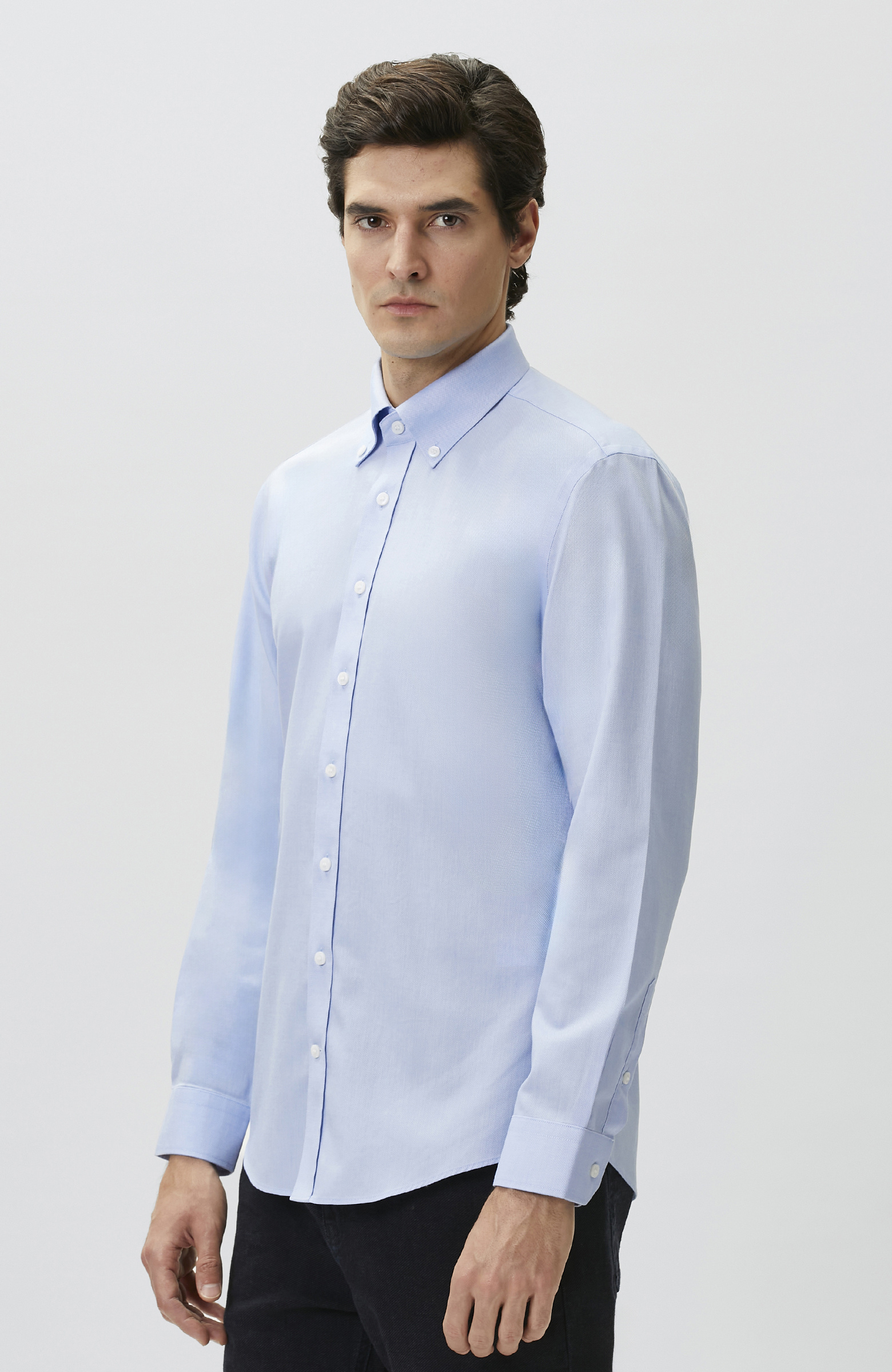Slim Fit Blue Non-iron Oxford Shirt