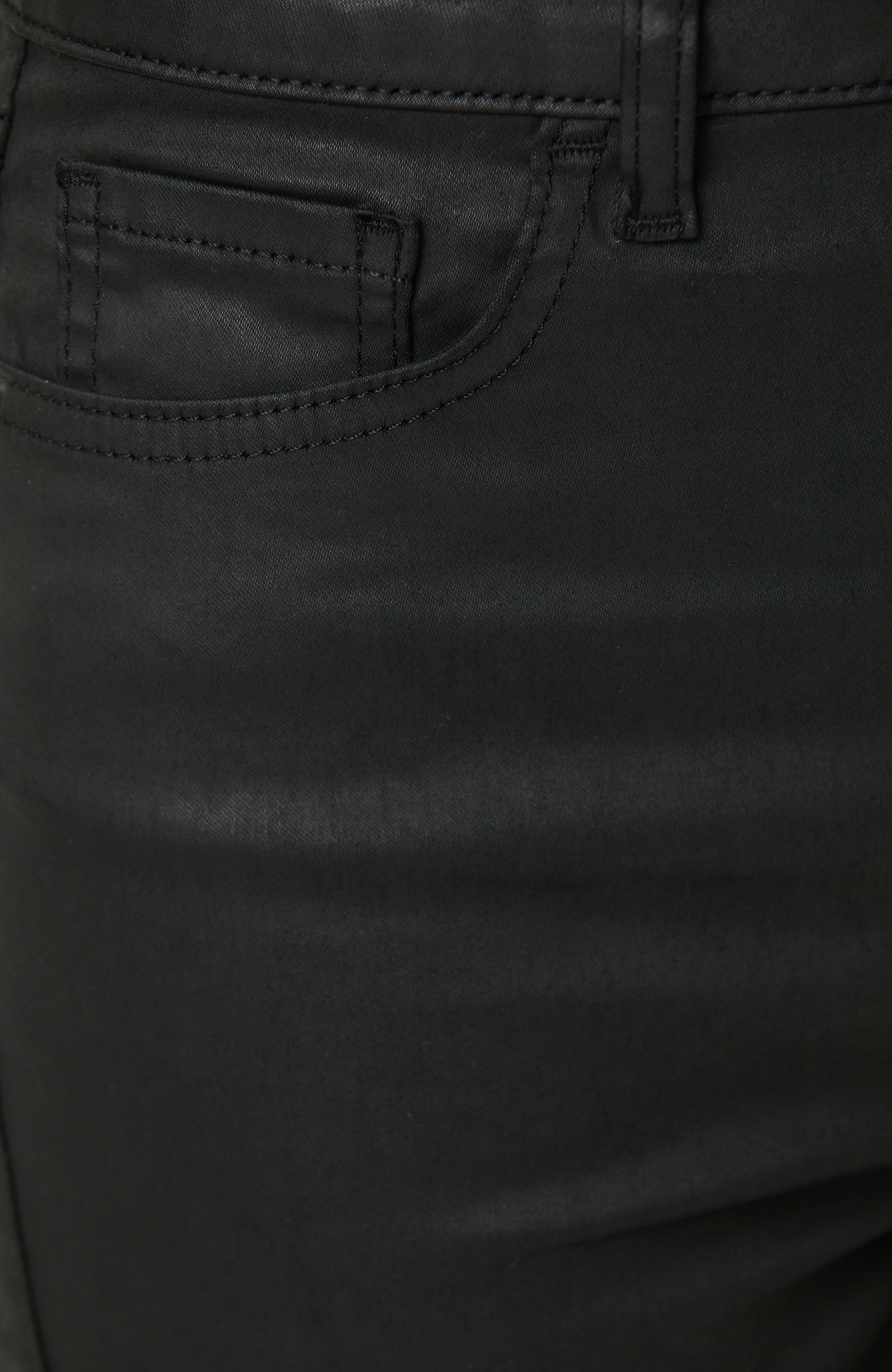Siyah Kaplamalı Skinny Kalıp Denim Pantolon