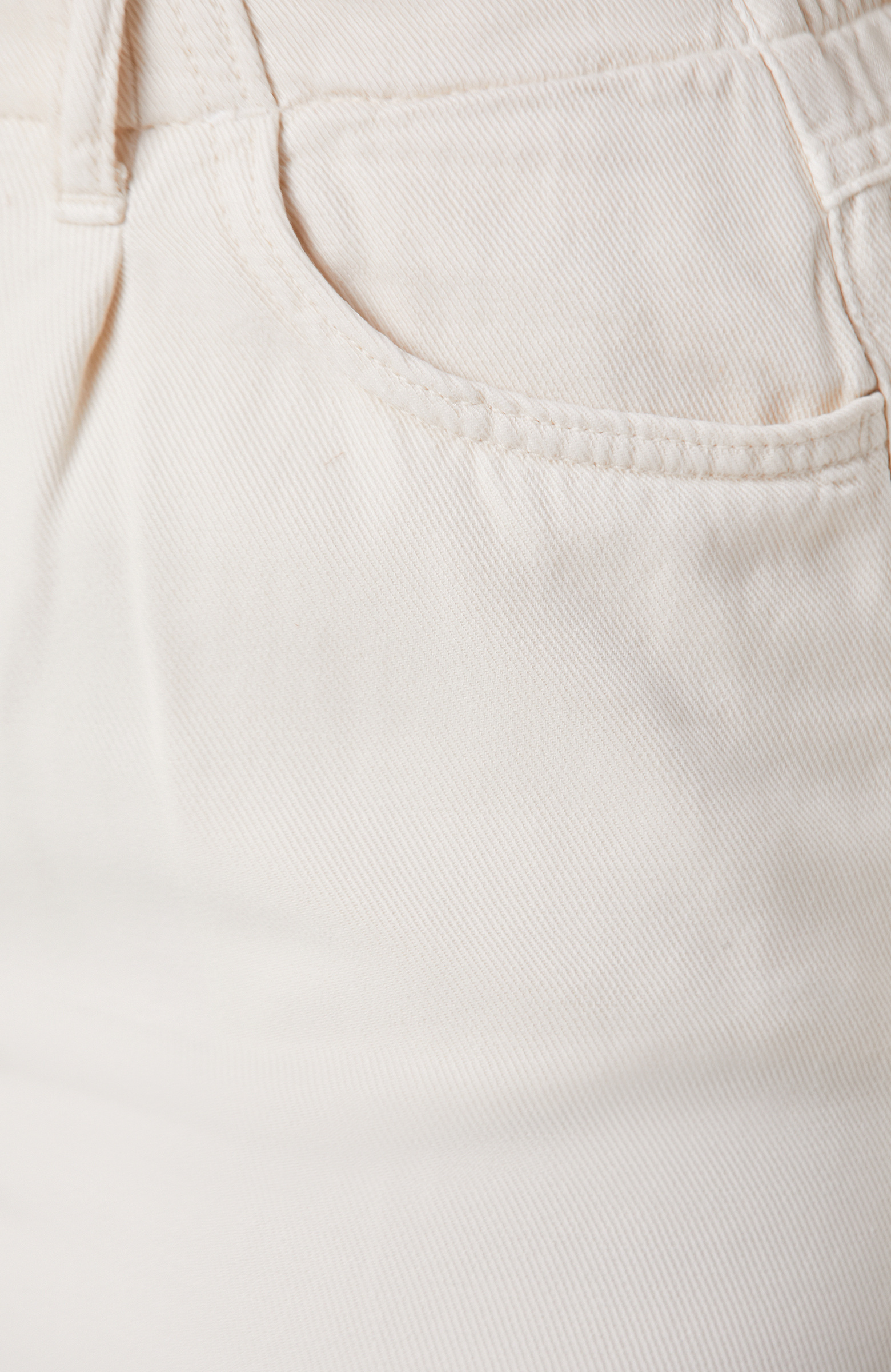 Kırık Beyaz Tencel Karışımlı Casual Pantolon