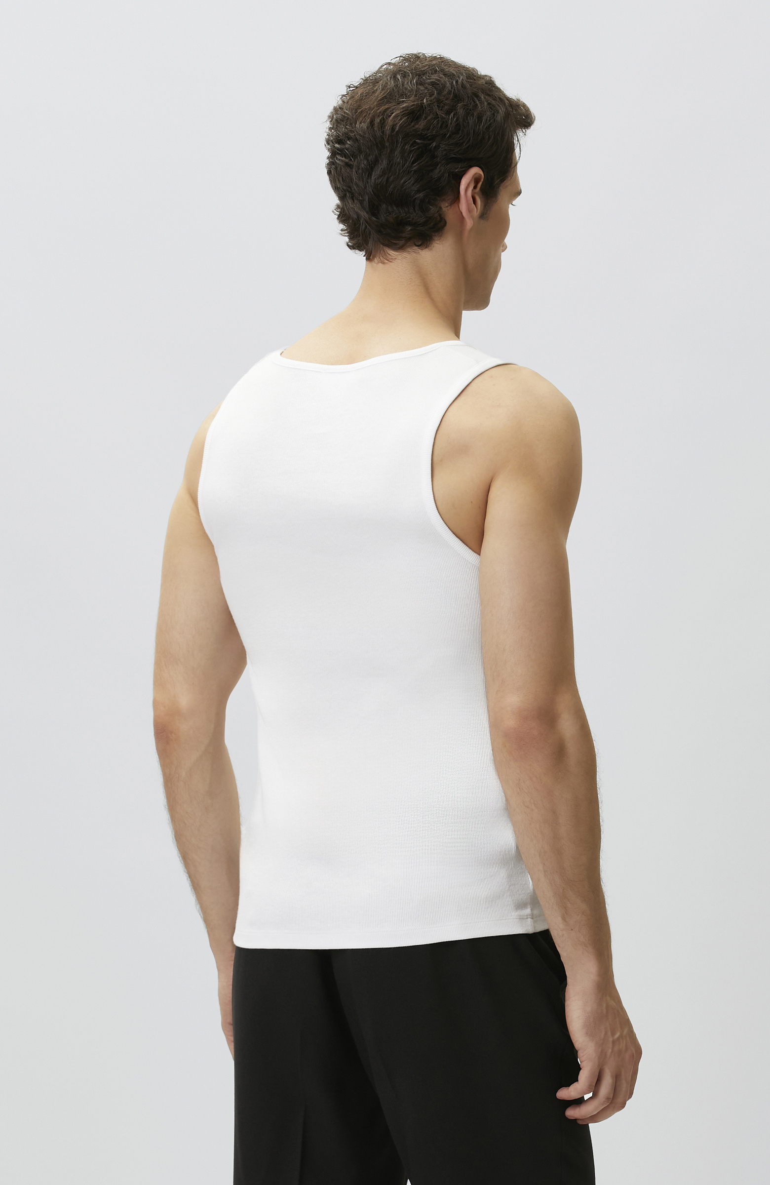 White Ribbed Tank Top