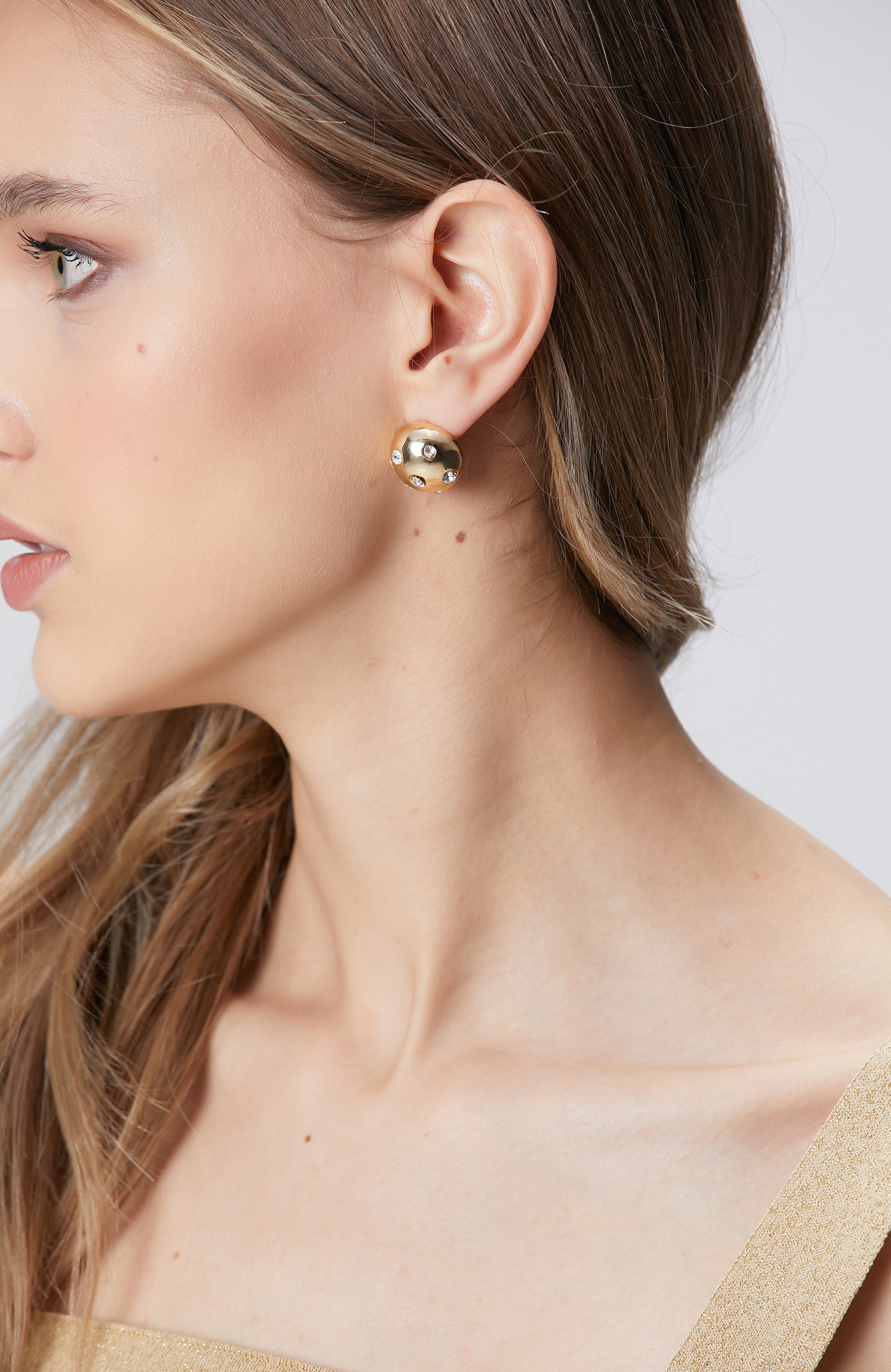 Gold Taşlı Kadın Mix Küpe