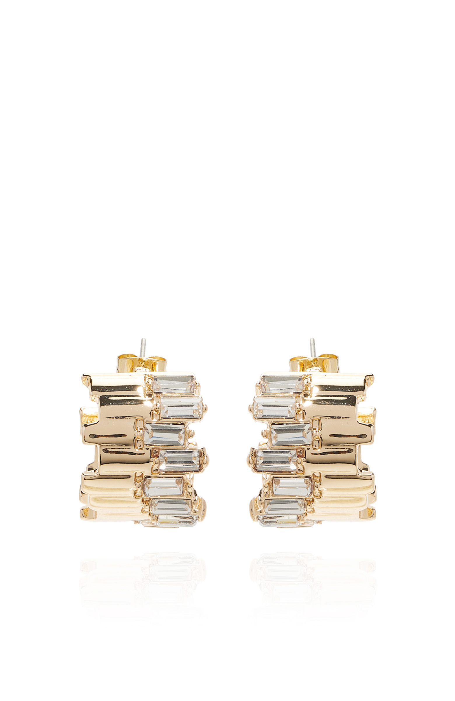 Gold Metal Stone Mix Women's Earrings