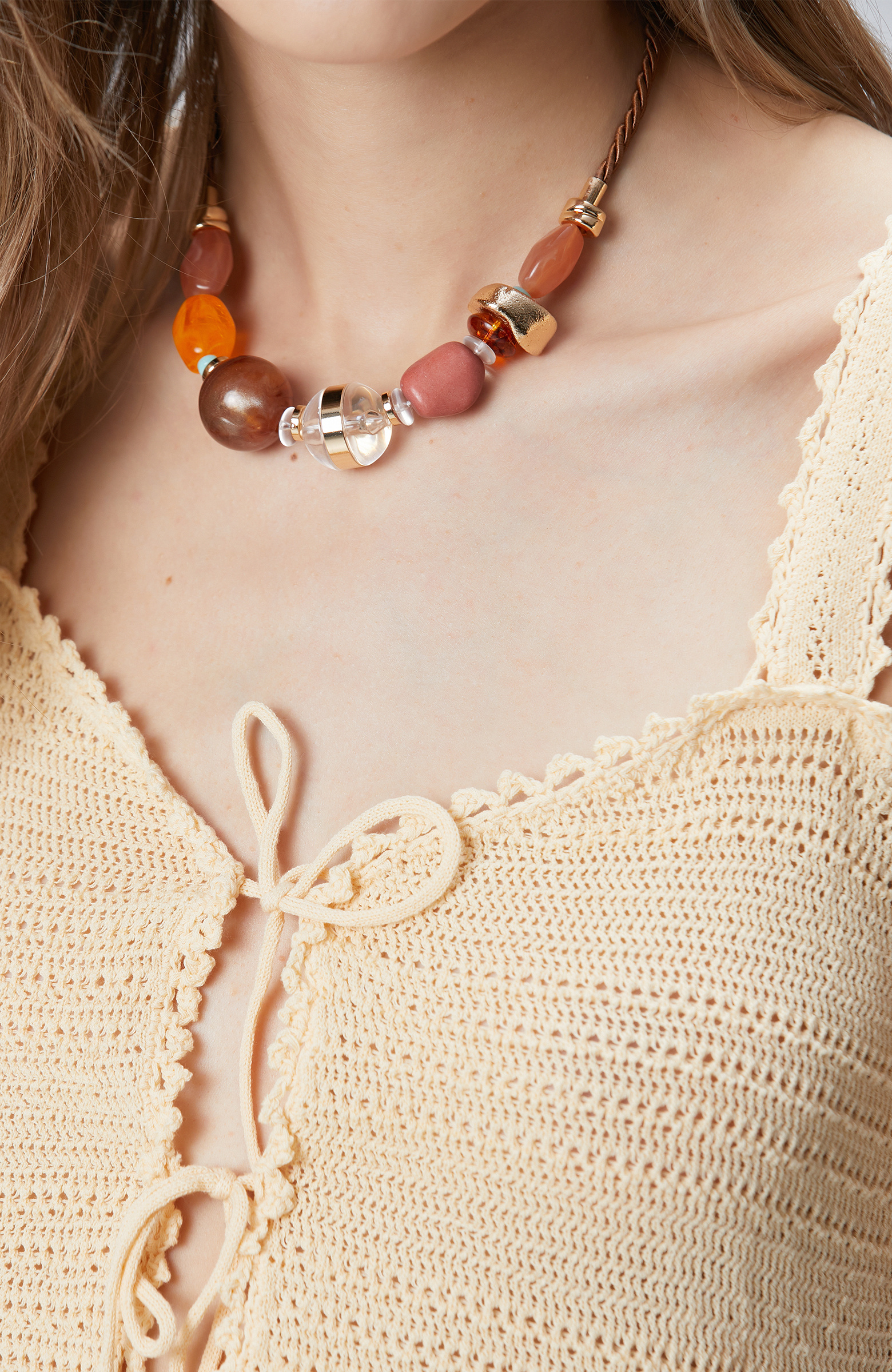 Renkli Boncuk Detaylı Kadın Kolye