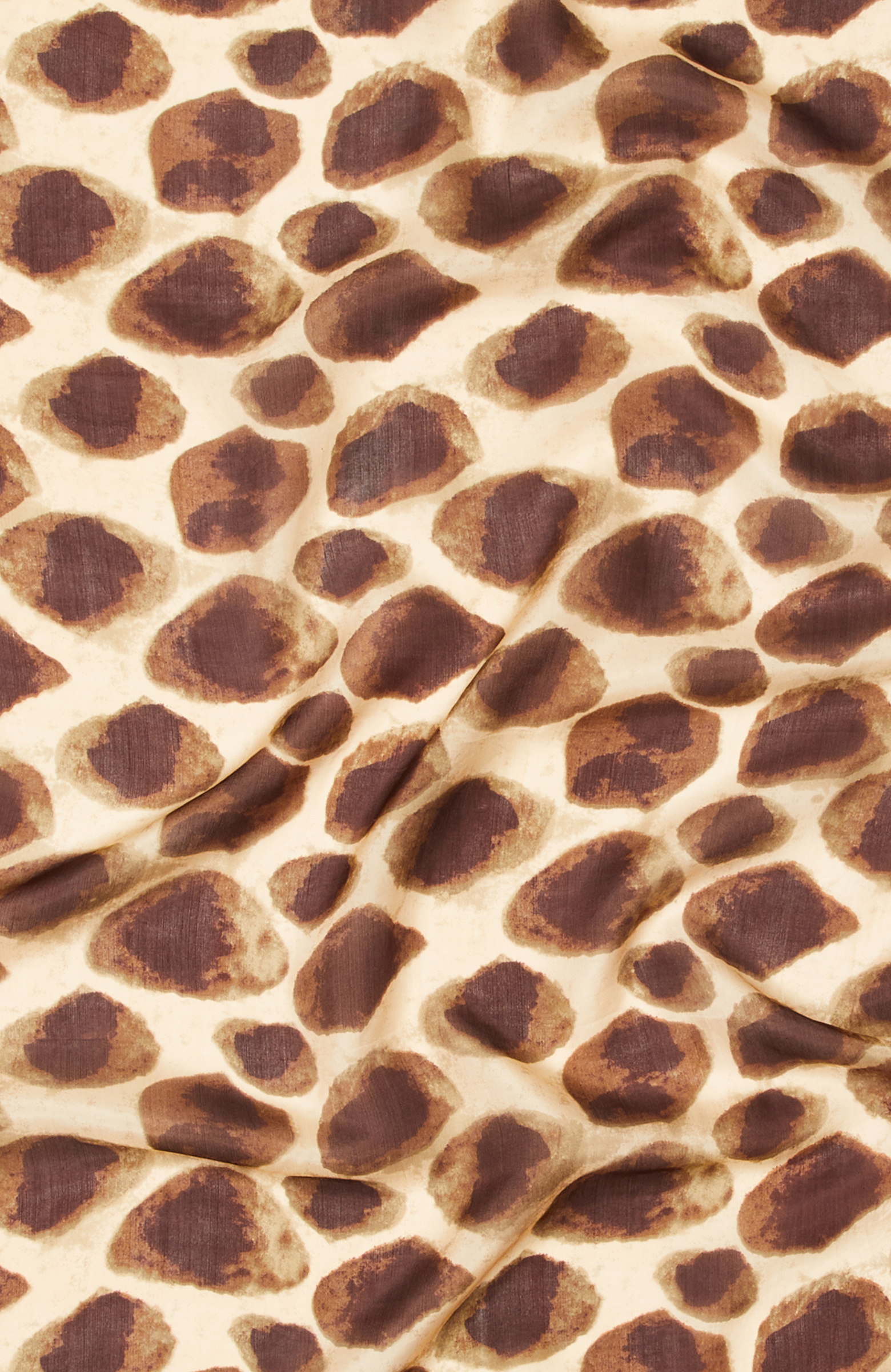 Brown Leopard Print Women's Silk Shawl