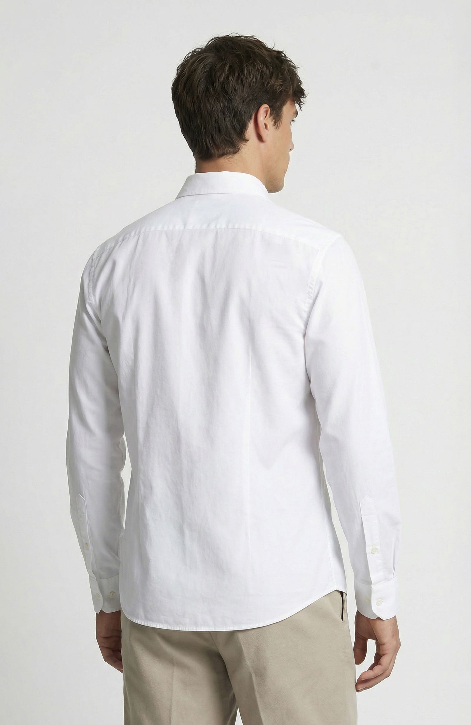 Beyaz Keten Karışımlı Gömlek