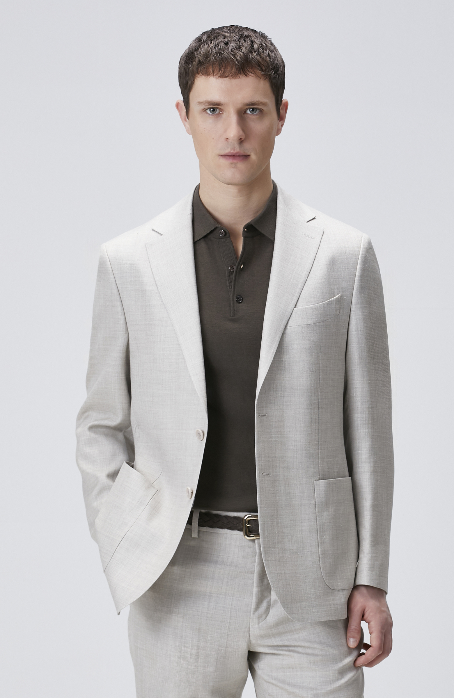 Bej Limited Loro Piana Kumaşından Üretilen Yün İpek Karışımlı Takım Elbise