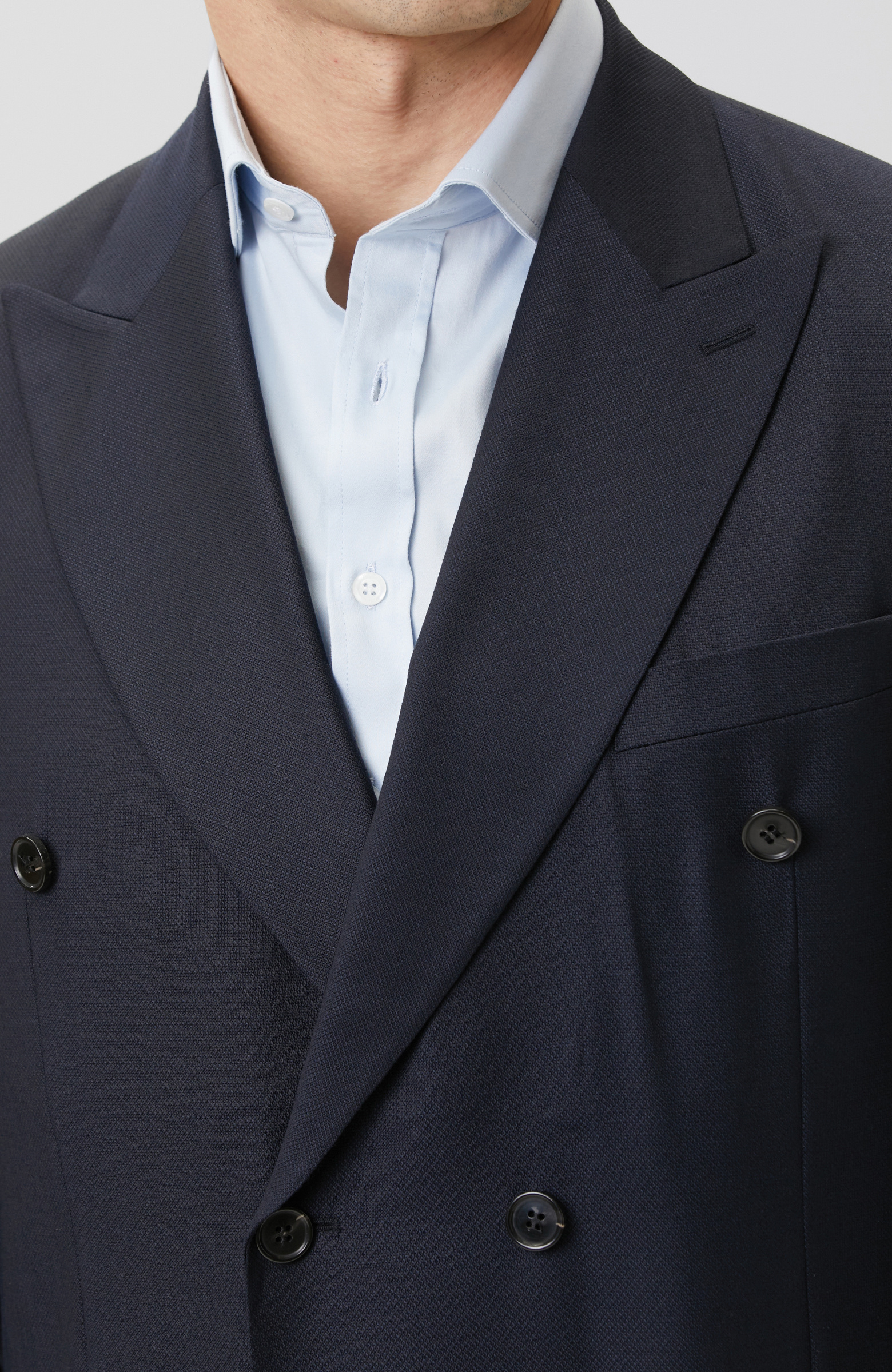 Lacivert Çift Pileli Yün Takım Elbise