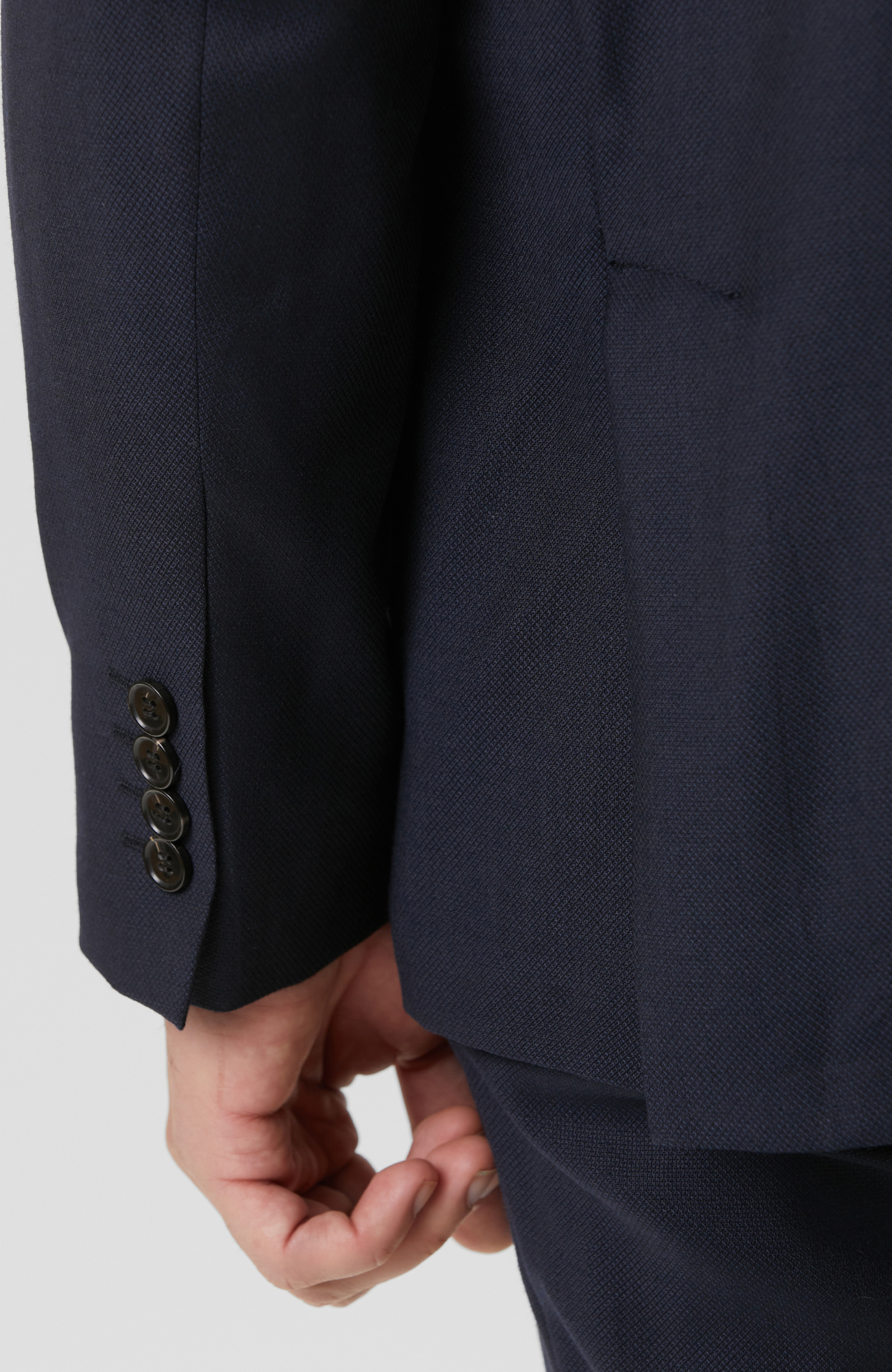 Lacivert Çift Pileli Yün Takım Elbise