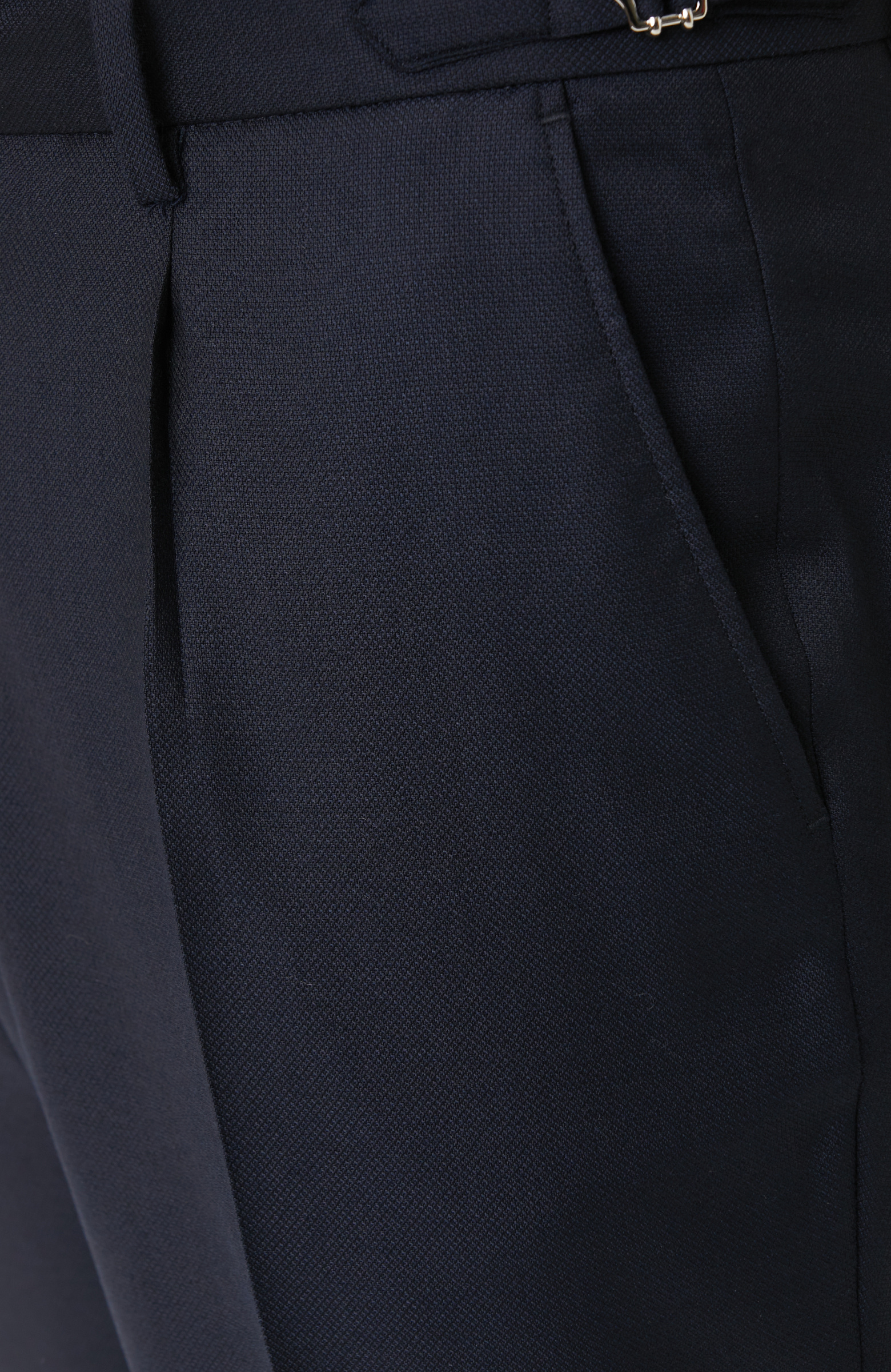 Lacivert Çift Pileli Yün Takım Elbise