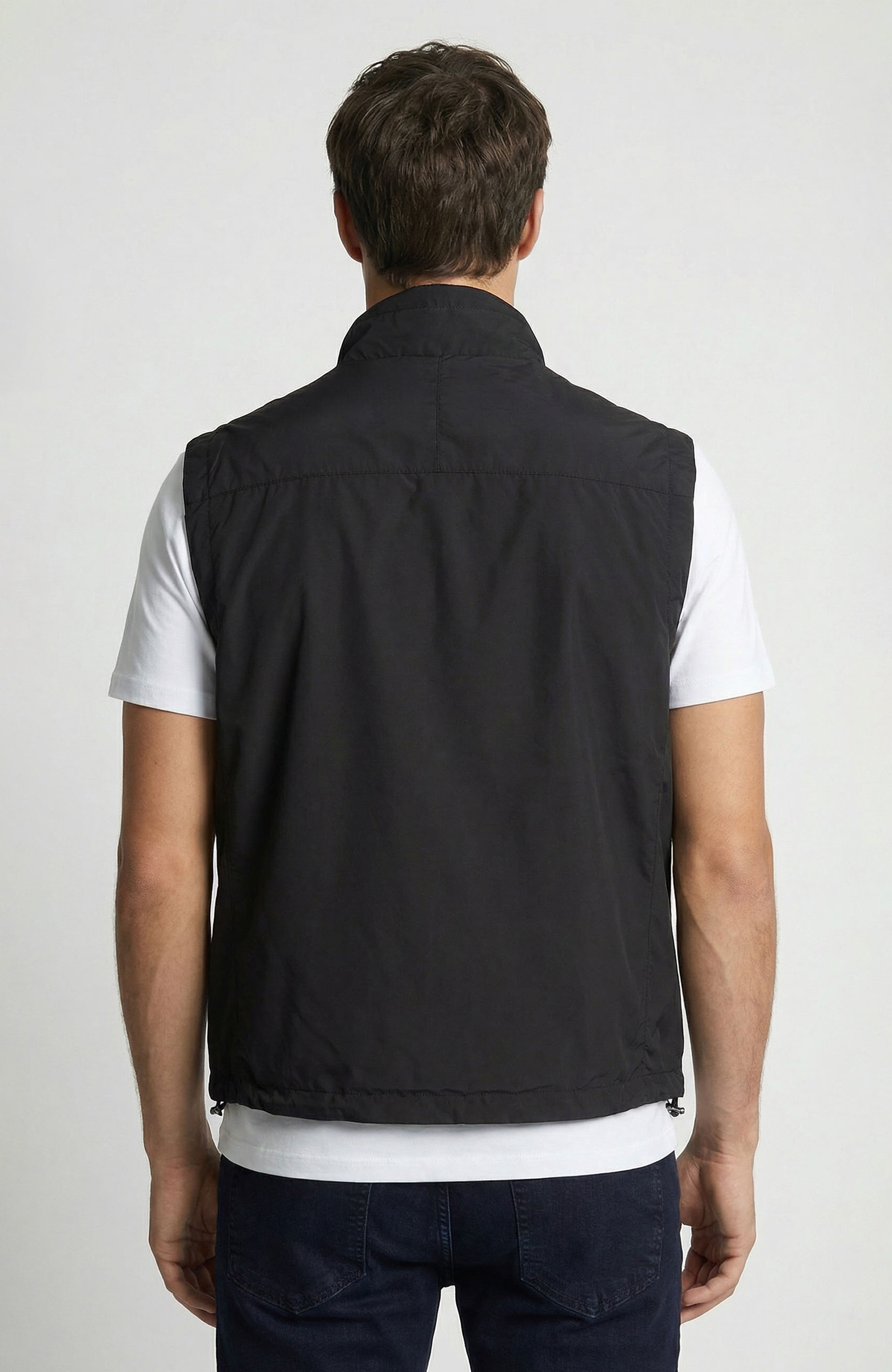 Siyah Dik Yaka Casual Yelek