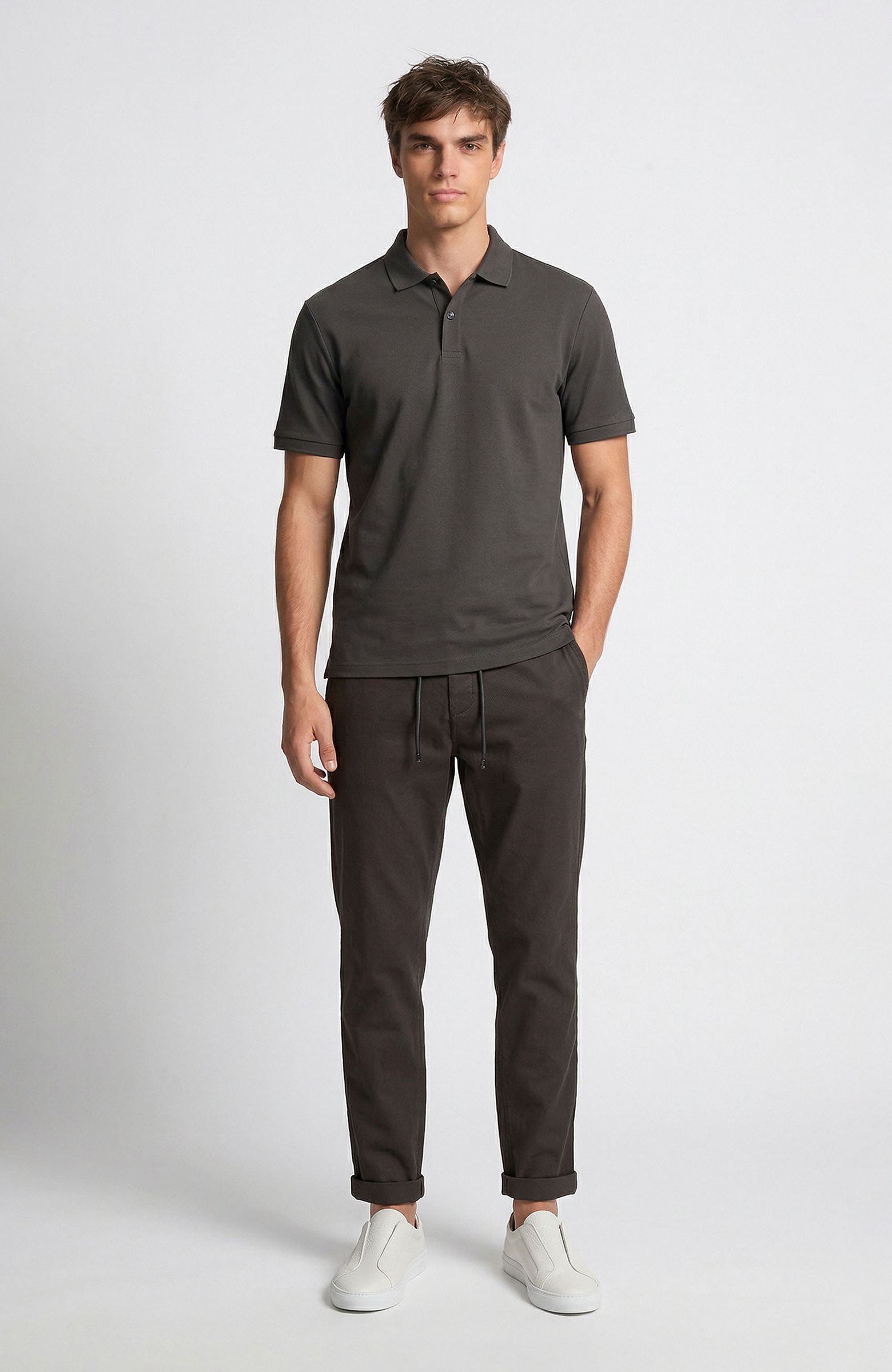 Haki Polo Yaka Pike T-shirt