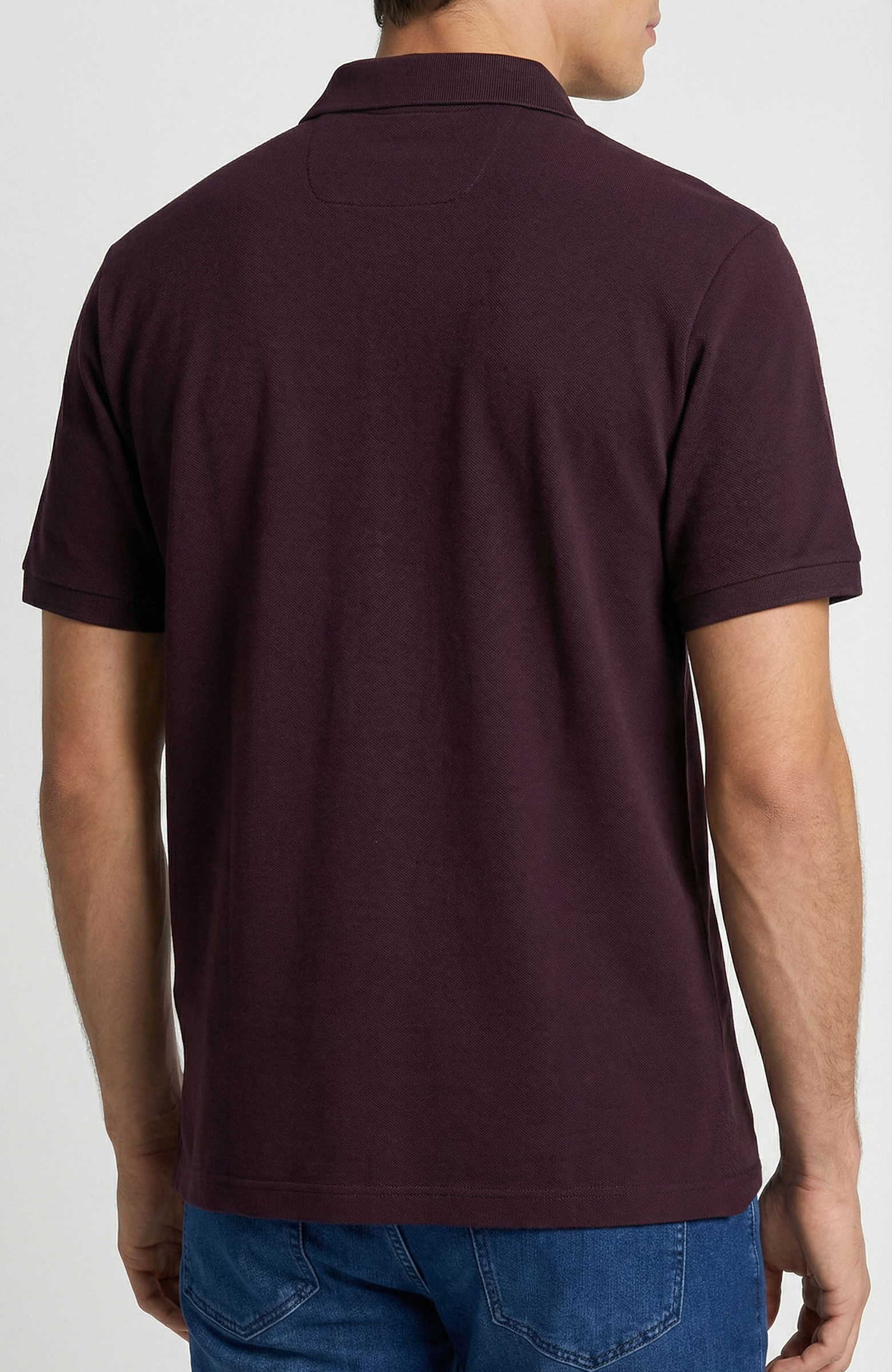 Bordo Polo Yaka Pike T-Shirt