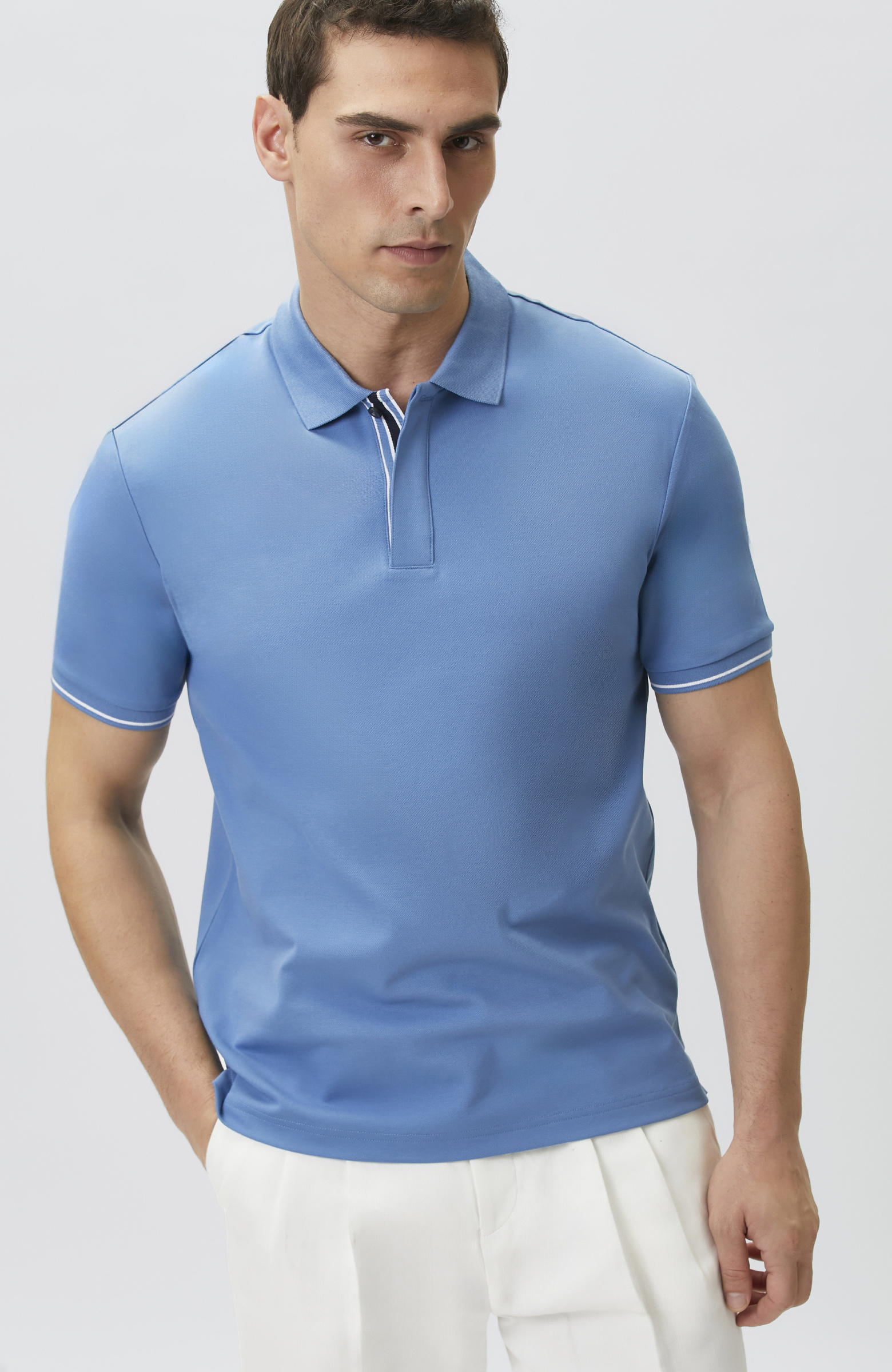 Mavi Polo Yaka Pike T-shirt