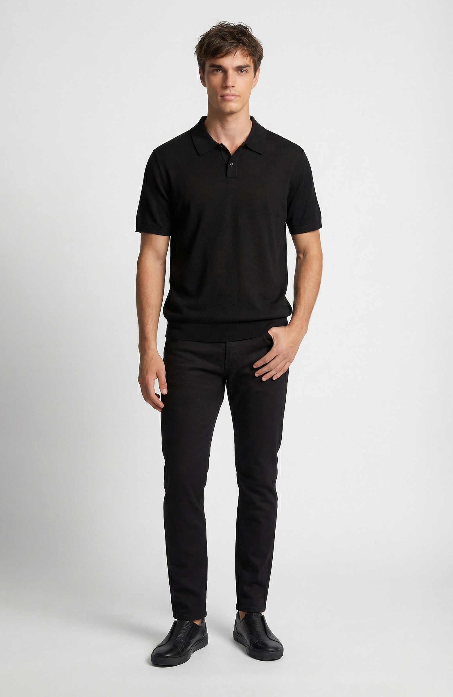 Limited Siyah İpek Karışımlı Triko Kazak