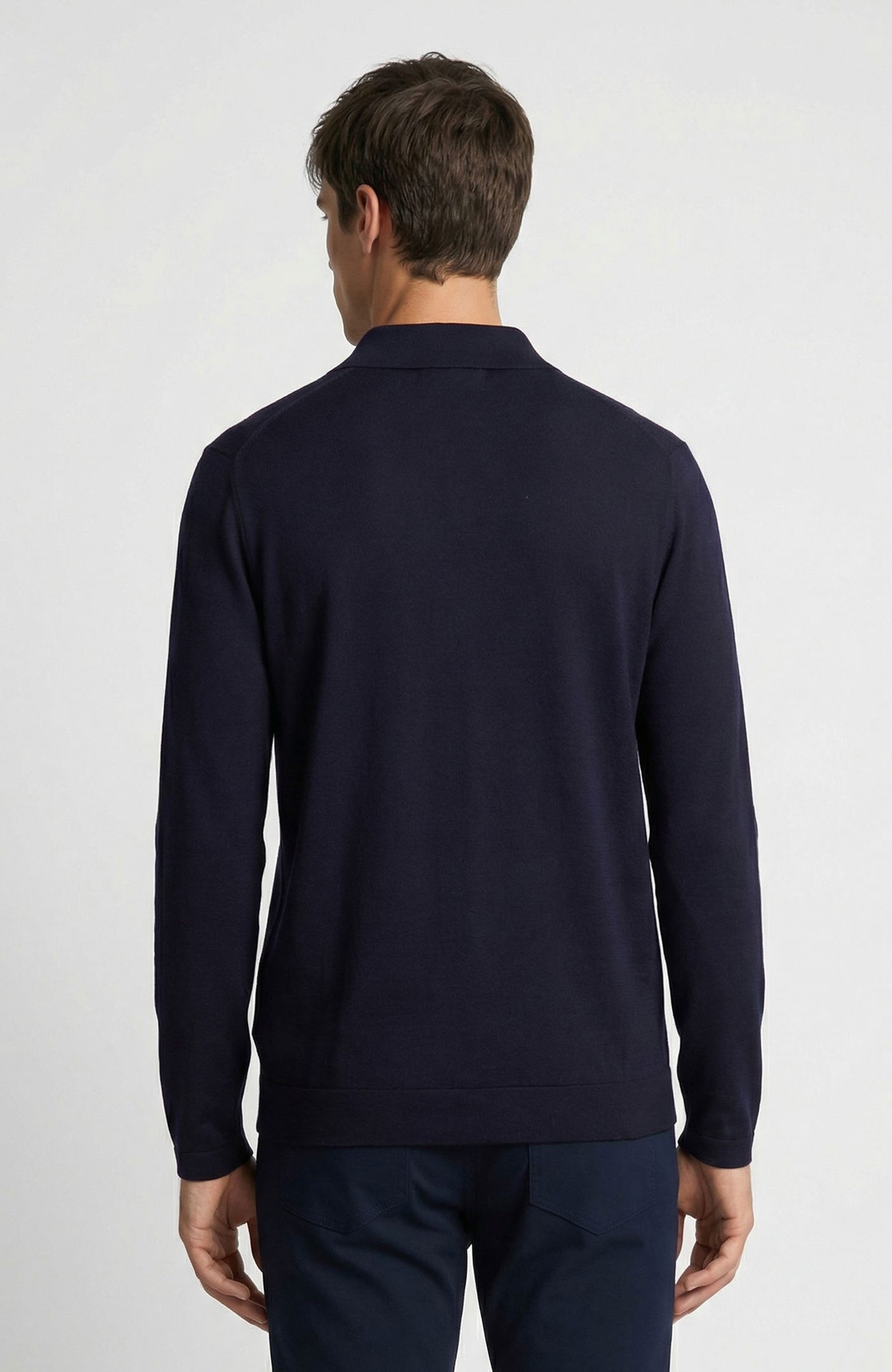 Limited Lacivert İpek Karışımlı Triko Gömlek