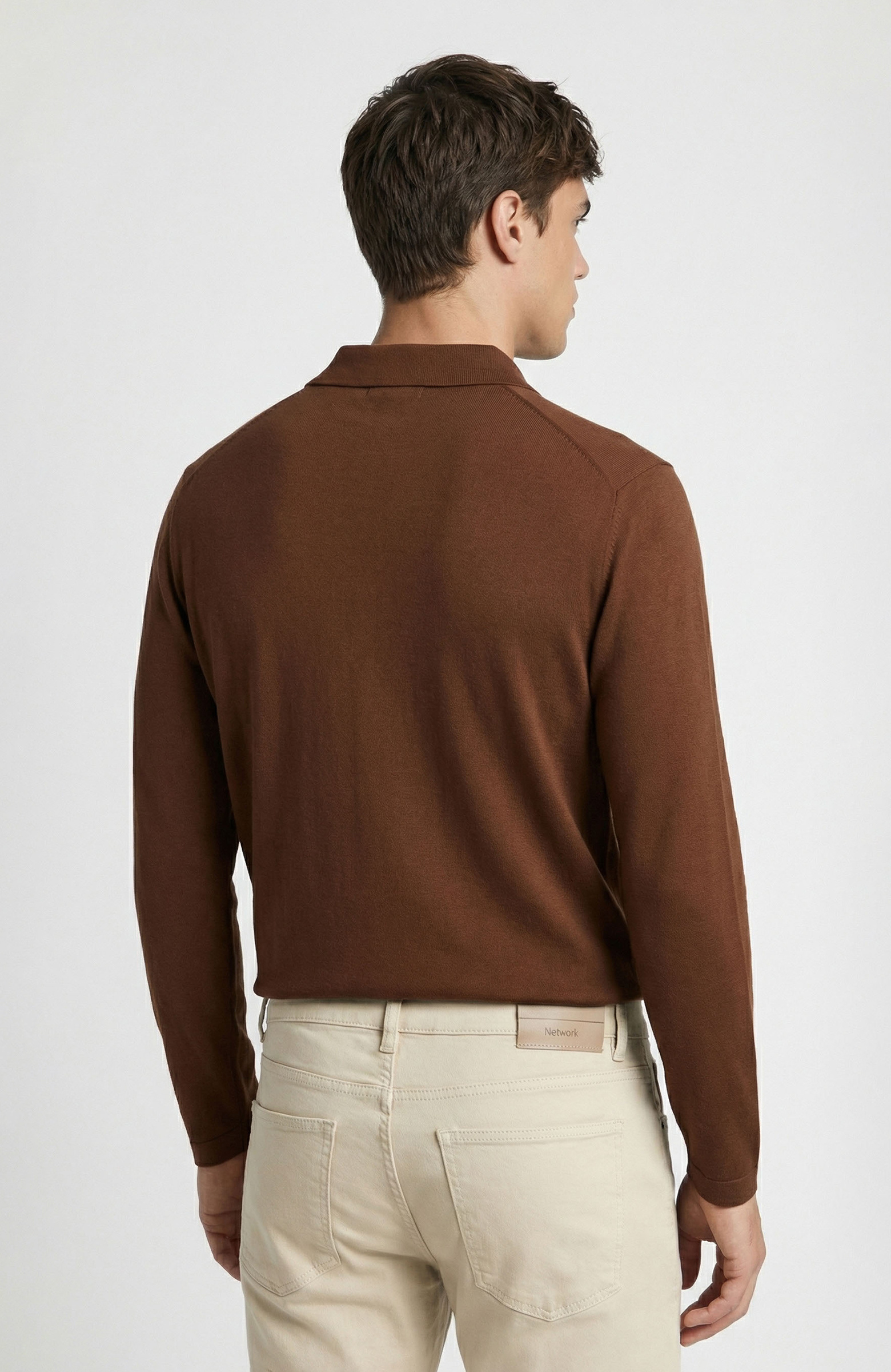 Limited Kahverengi İpek Karışımlı Triko Gömlek