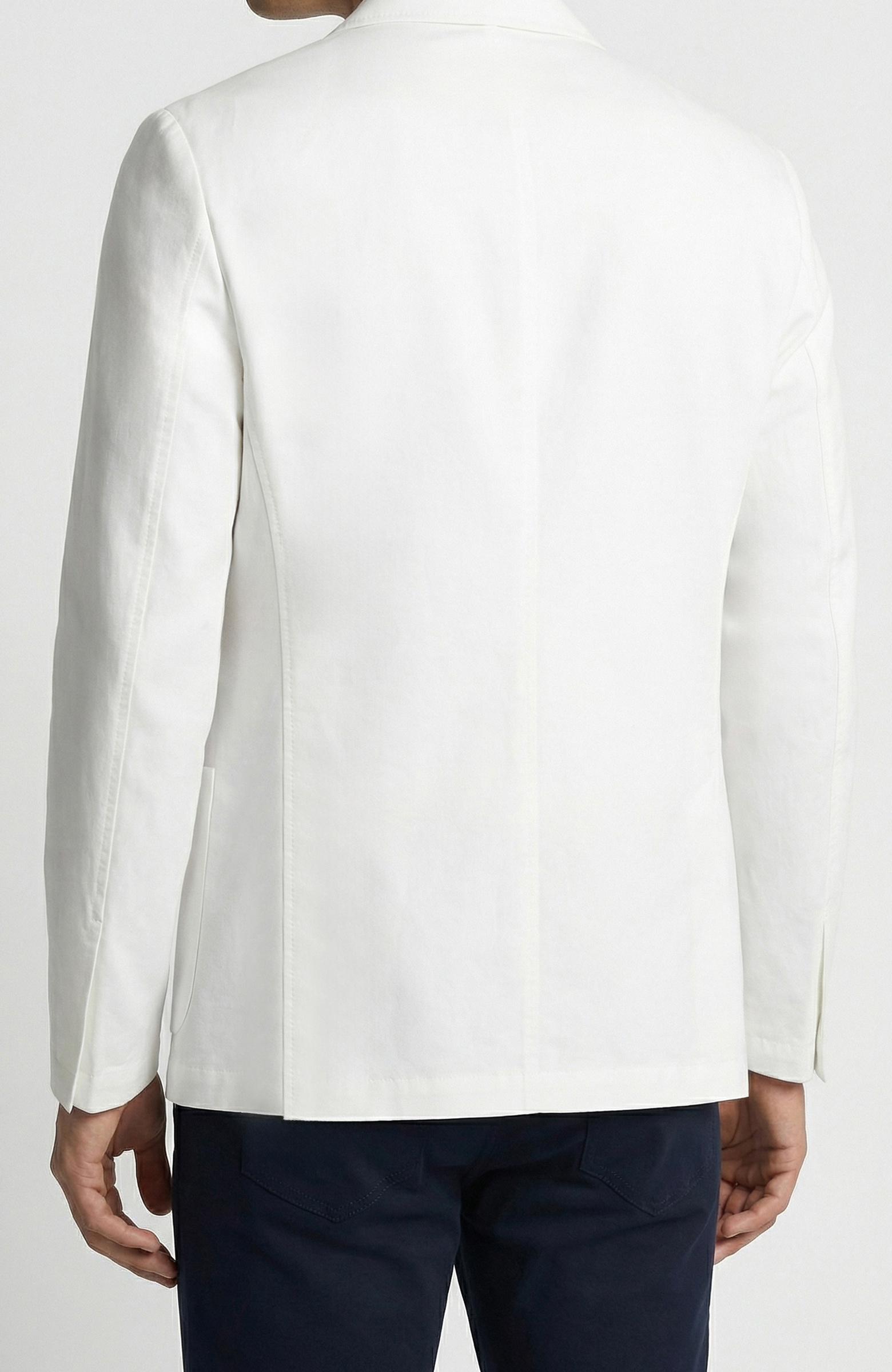 Ekru Keten Karışımlı Ceket