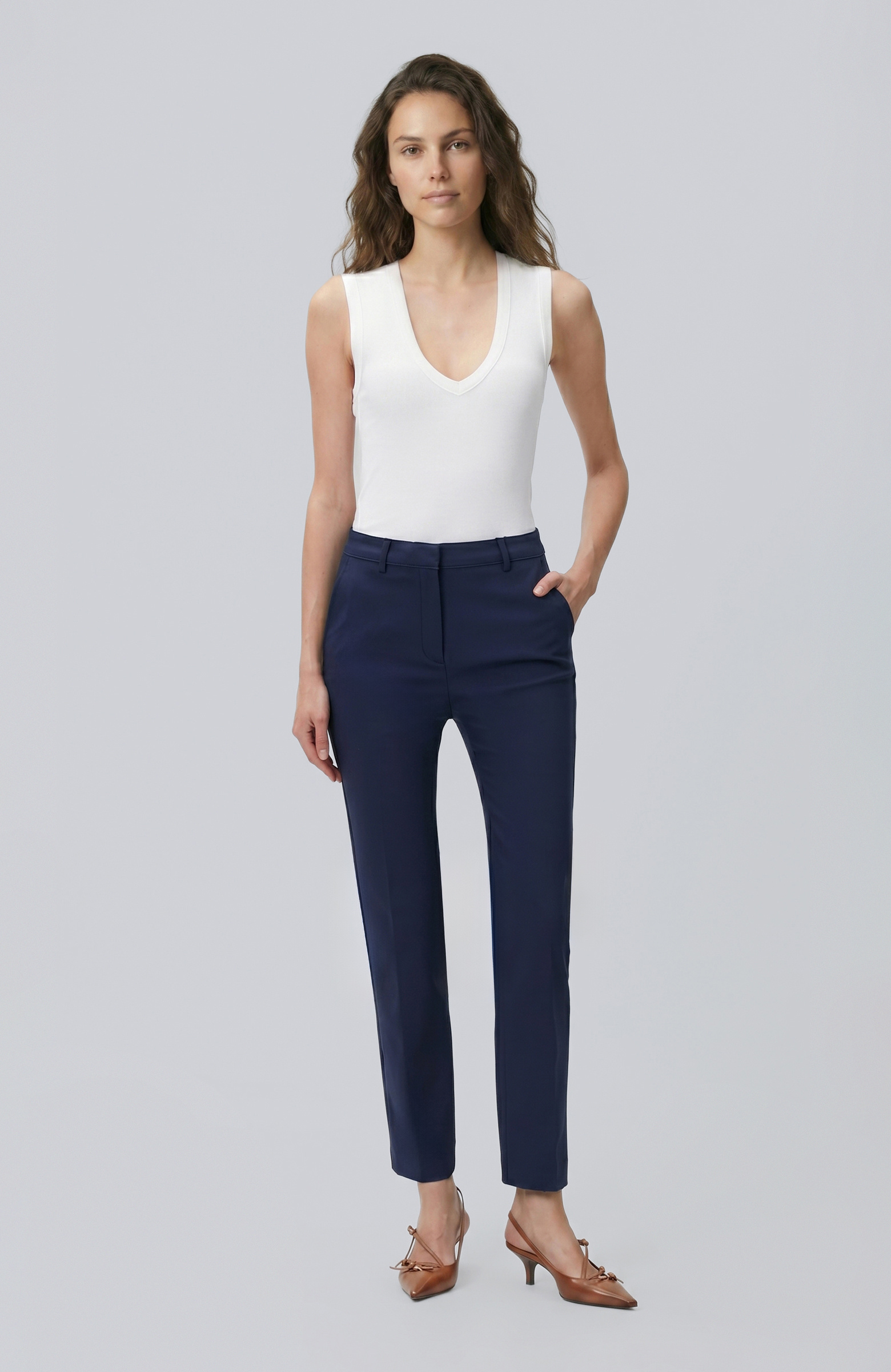 Lacivert Smart Casual Pantolon