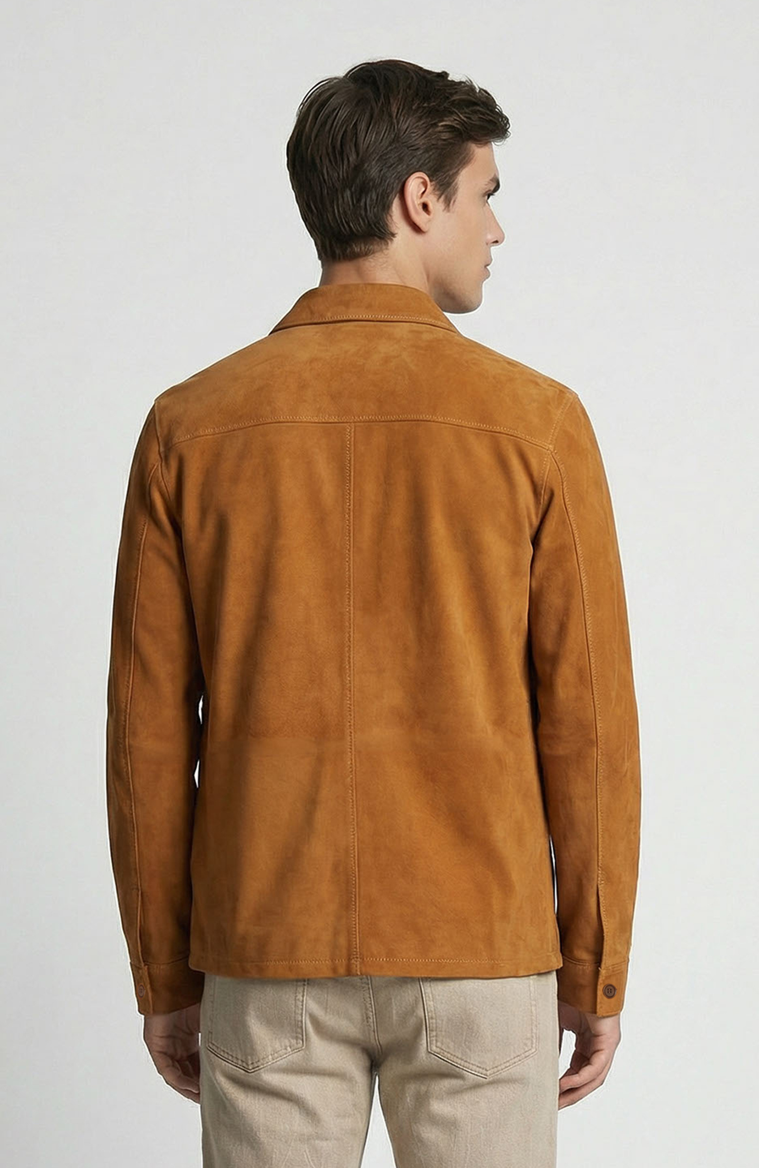 Limited Saffron Washed Suede Leather Jacket