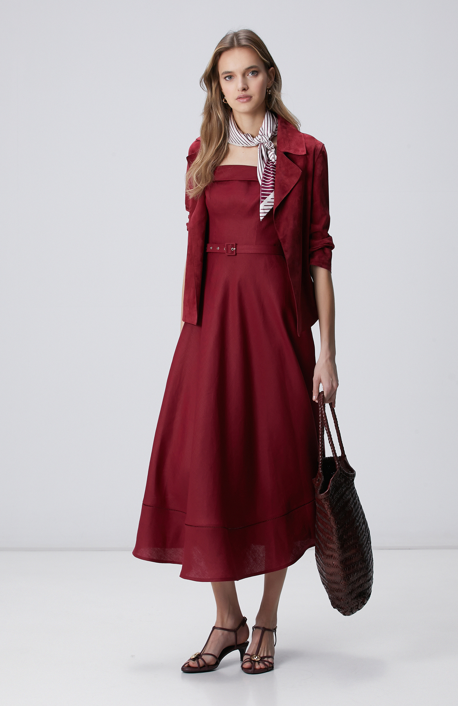 Vişne Süet Deri Mont