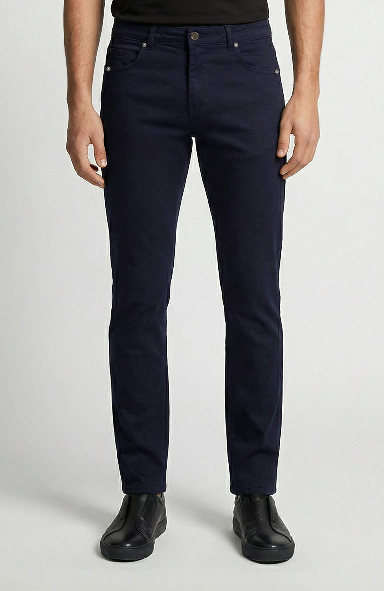 Slim Fit Lacivert 5 Cep Armür Desen Pantolon