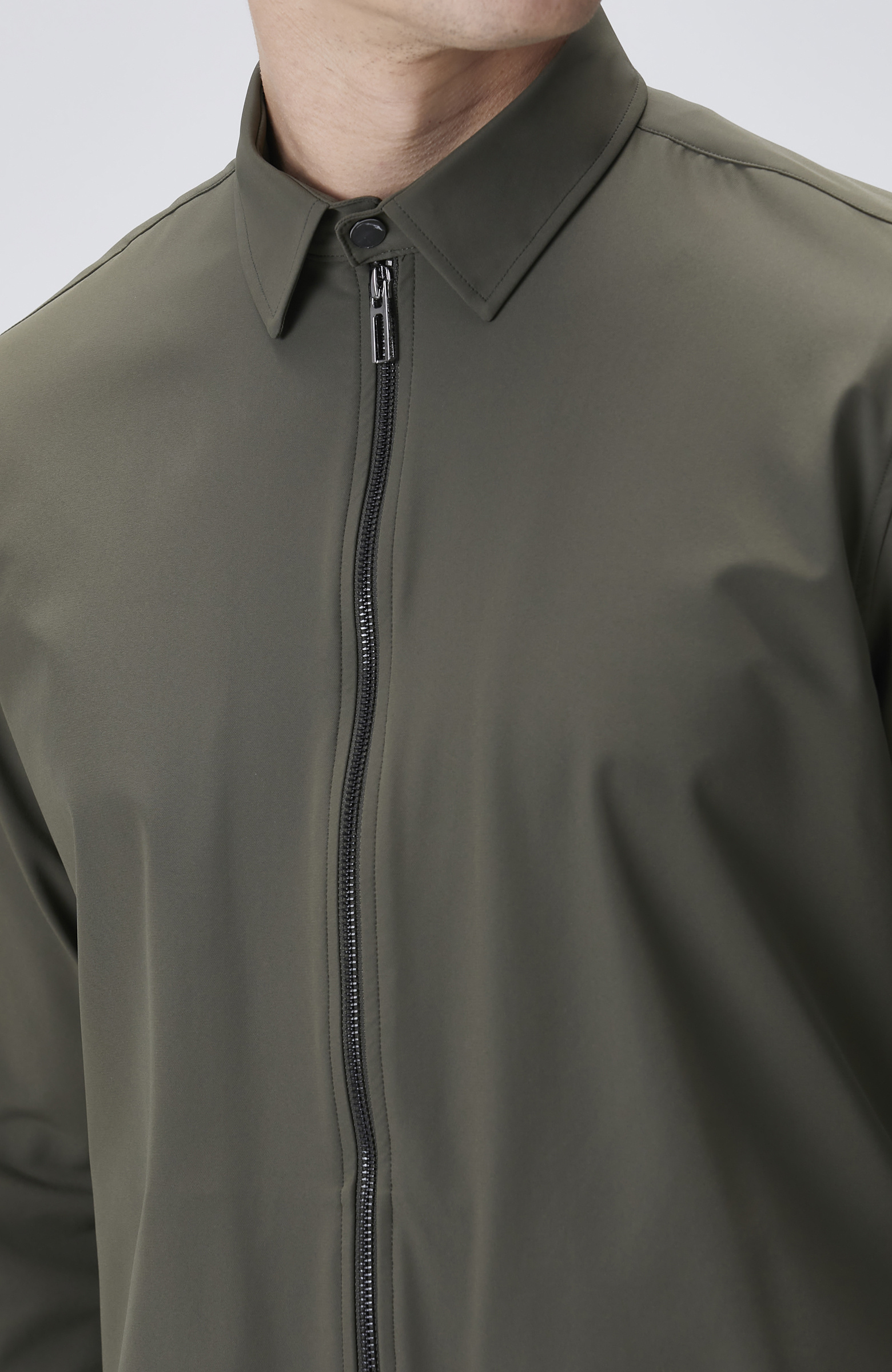 Haki Slim Fit Cep Detaylı Dış Gömlek