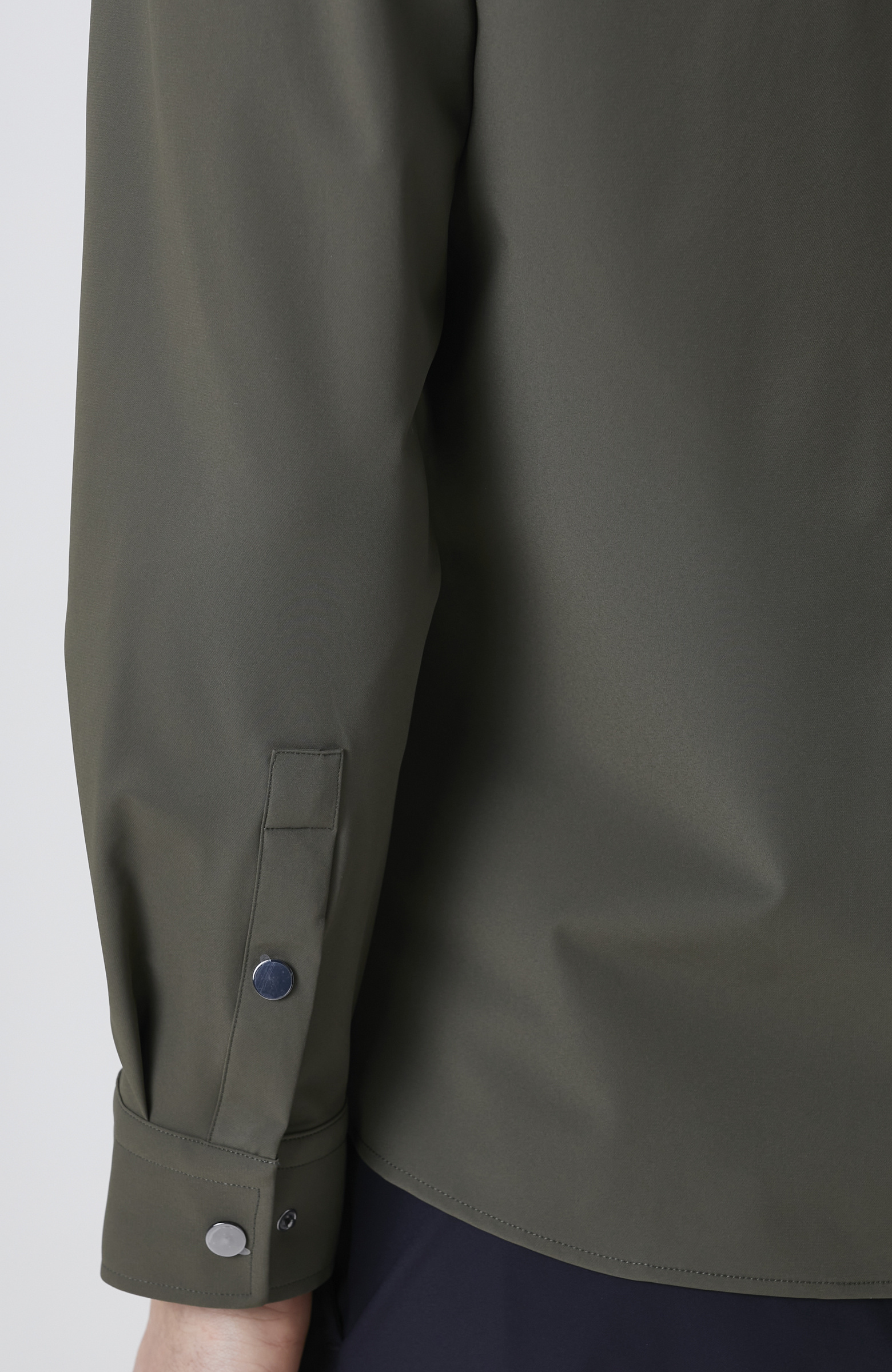 Haki Slim Fit Cep Detaylı Dış Gömlek