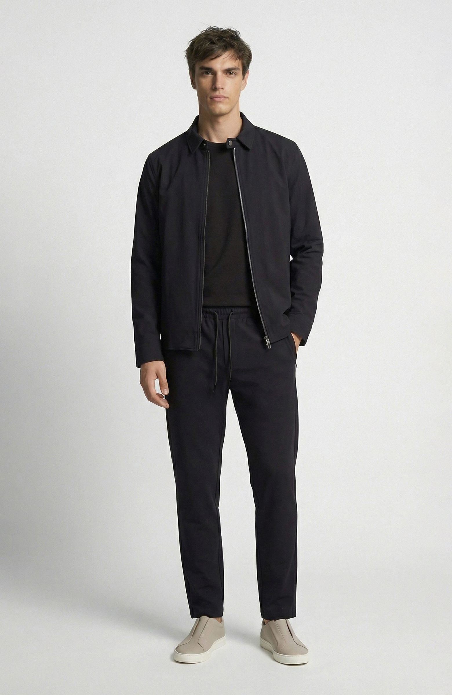 Siyah Slim Fit Cep Detaylı Dış Gömlek