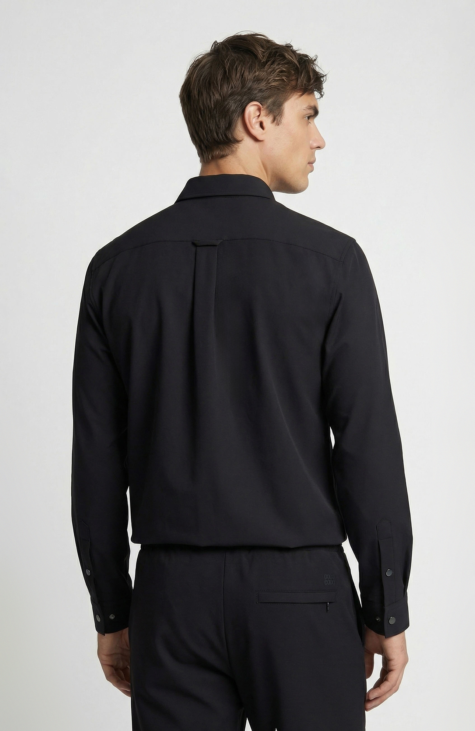 Siyah Slim Fit Cep Detaylı Dış Gömlek