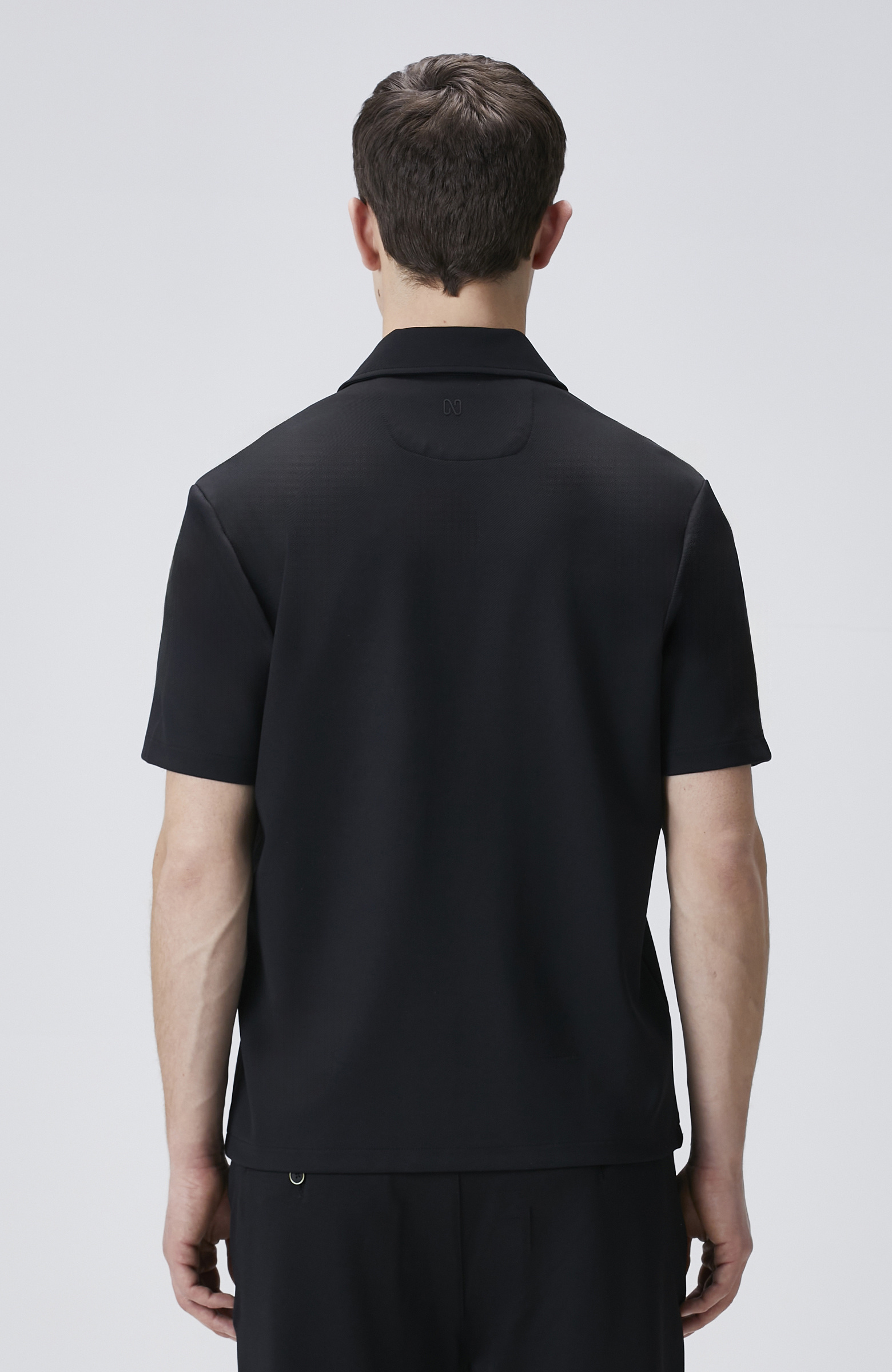 Siyah Diyagonal Desen Dış Gömlek