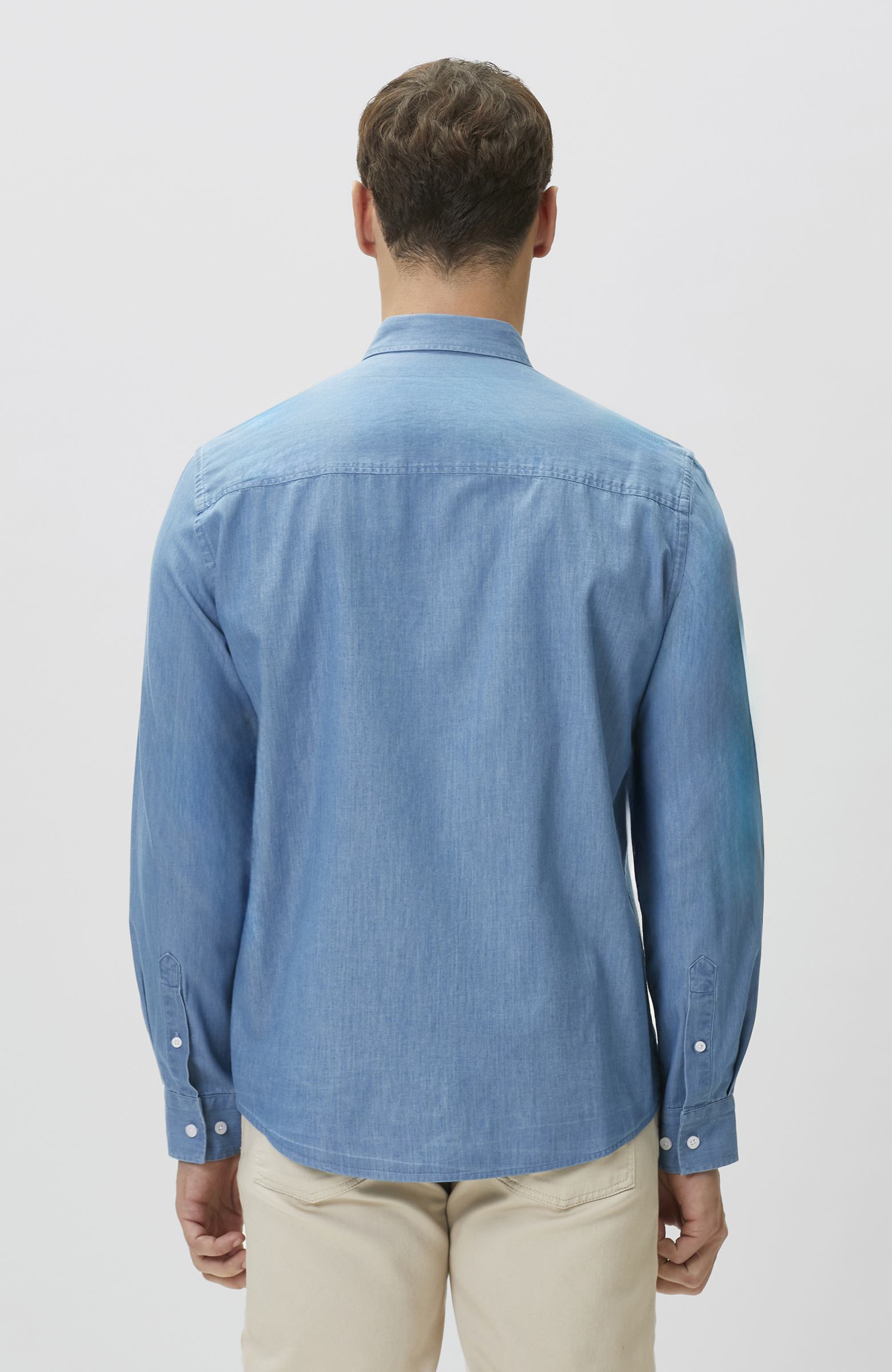 Açık Mavi Lyocelli Denim Look Gömlek