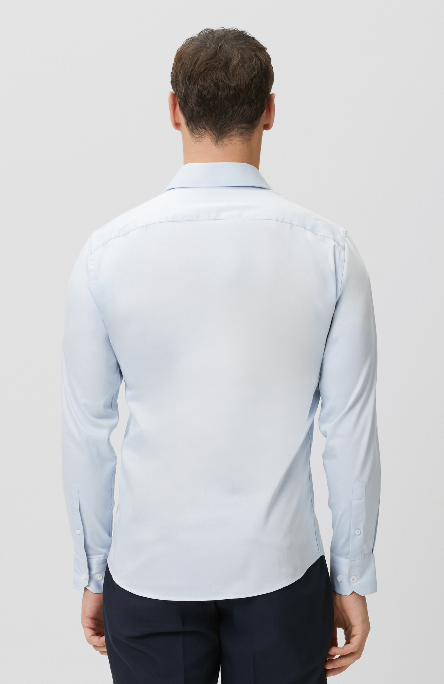 Light Blue Plain Cotton Satin Shirt