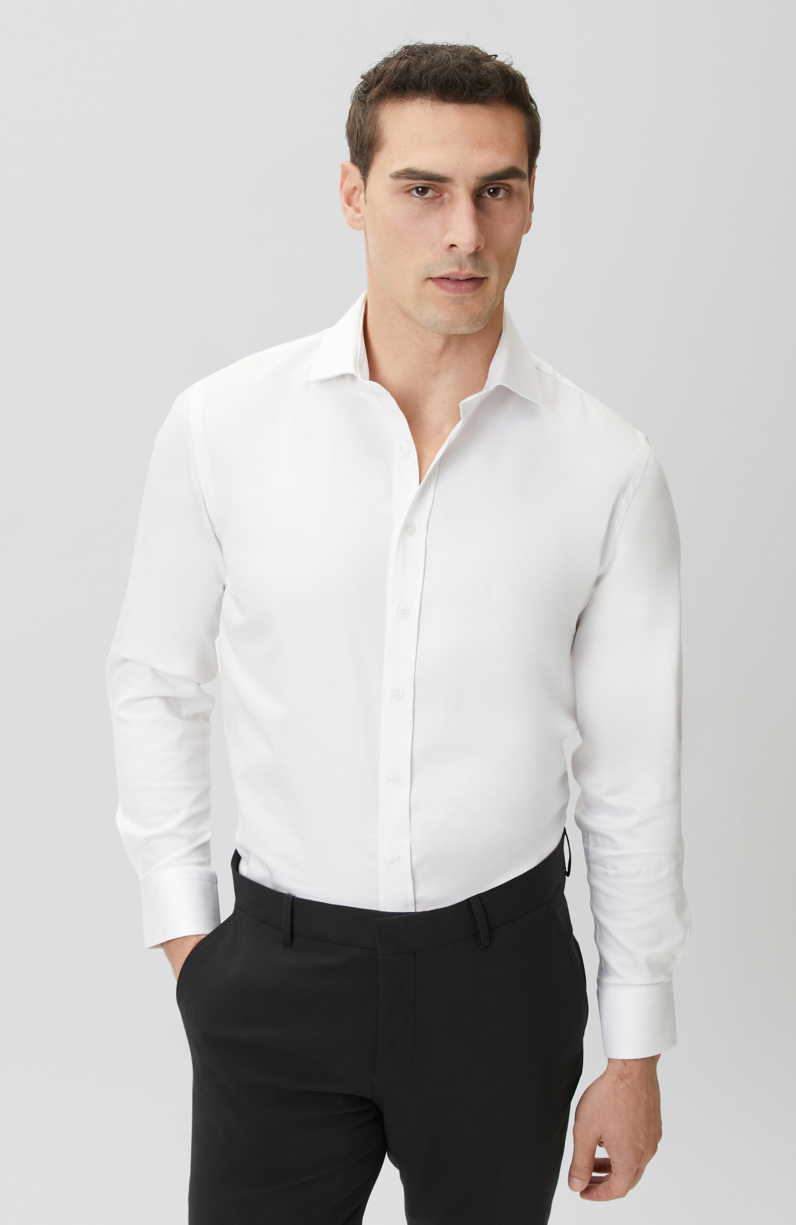 White Plain Cotton Satin Shirt