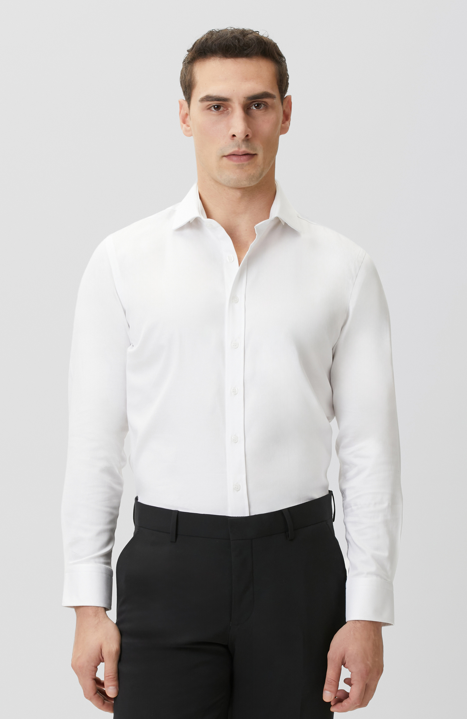 White Plain Cotton Satin Shirt