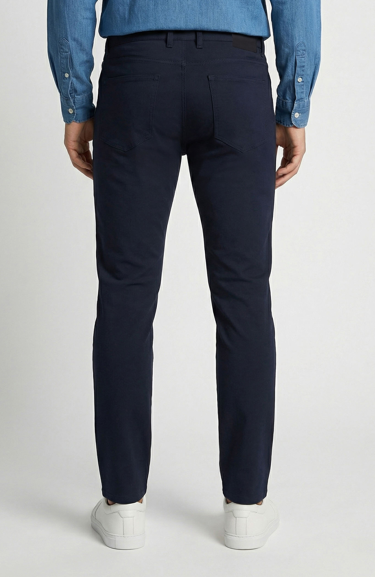 Slim Fit Lacivert 5 Cep Dokuma Casual Pantolon