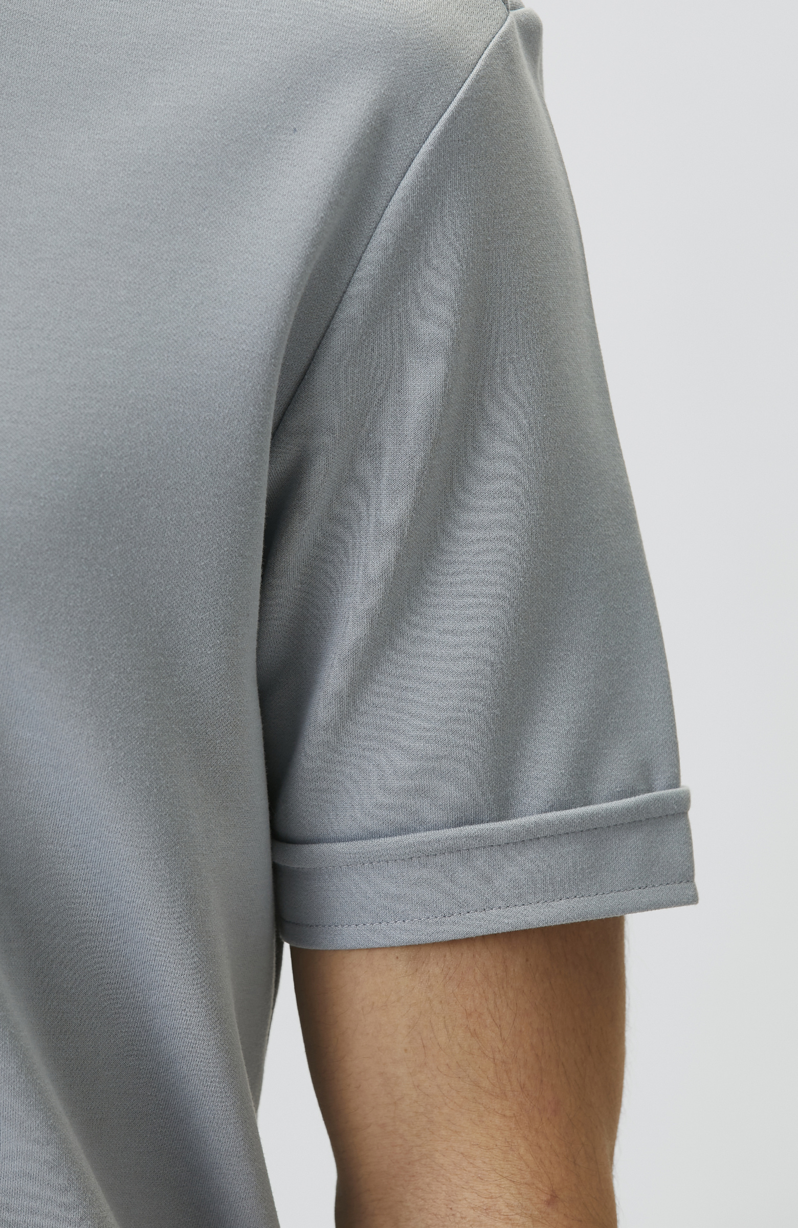 Slim Fit Light Blue Short Sleeve Knitted Shirt