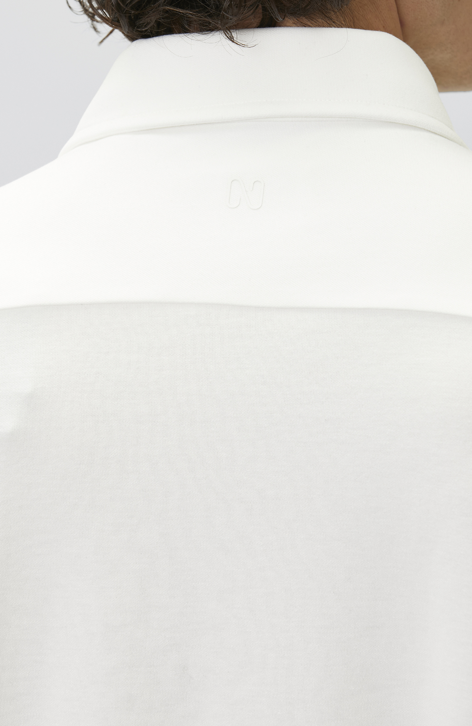 Slim Fit Off White Short Sleeve Knitted Shirt