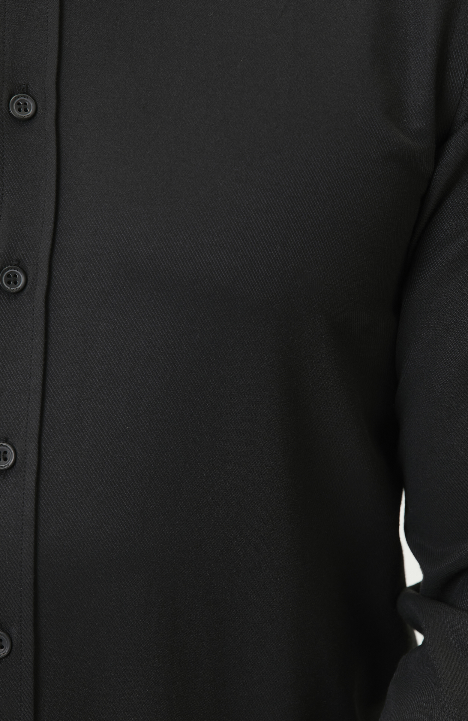 Slim Fit Siyah Diyagonal Cotton Gömlek