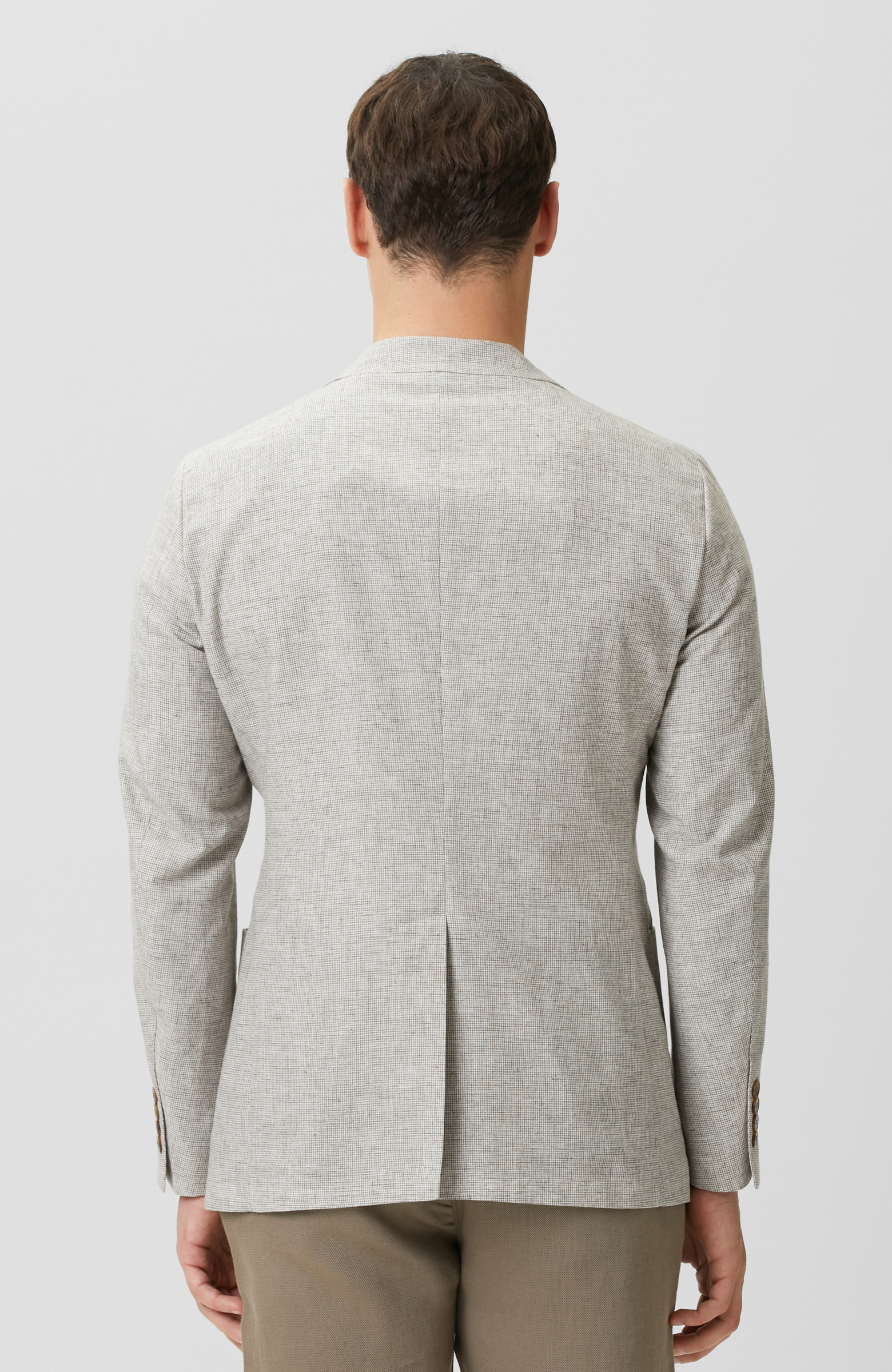 Bej Pötikareli Keten Mix Ceket