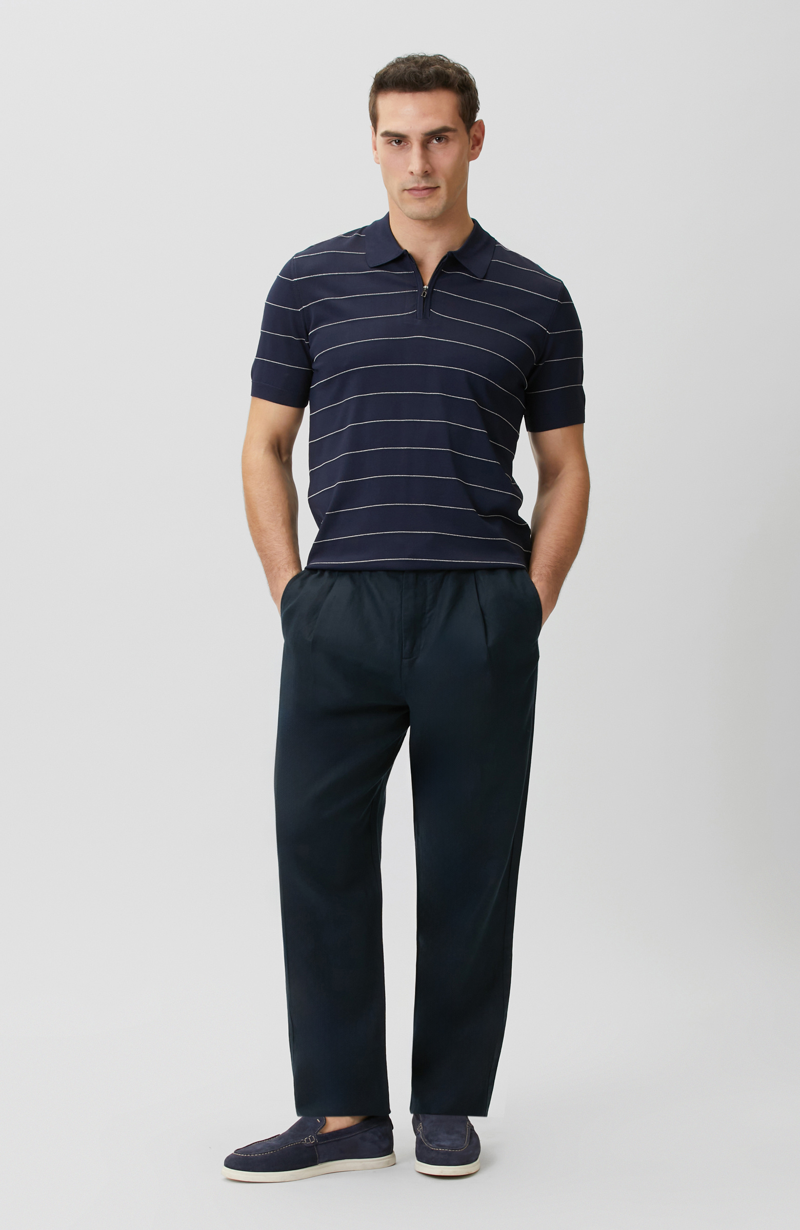 Lacivert Marin Desen Kazak